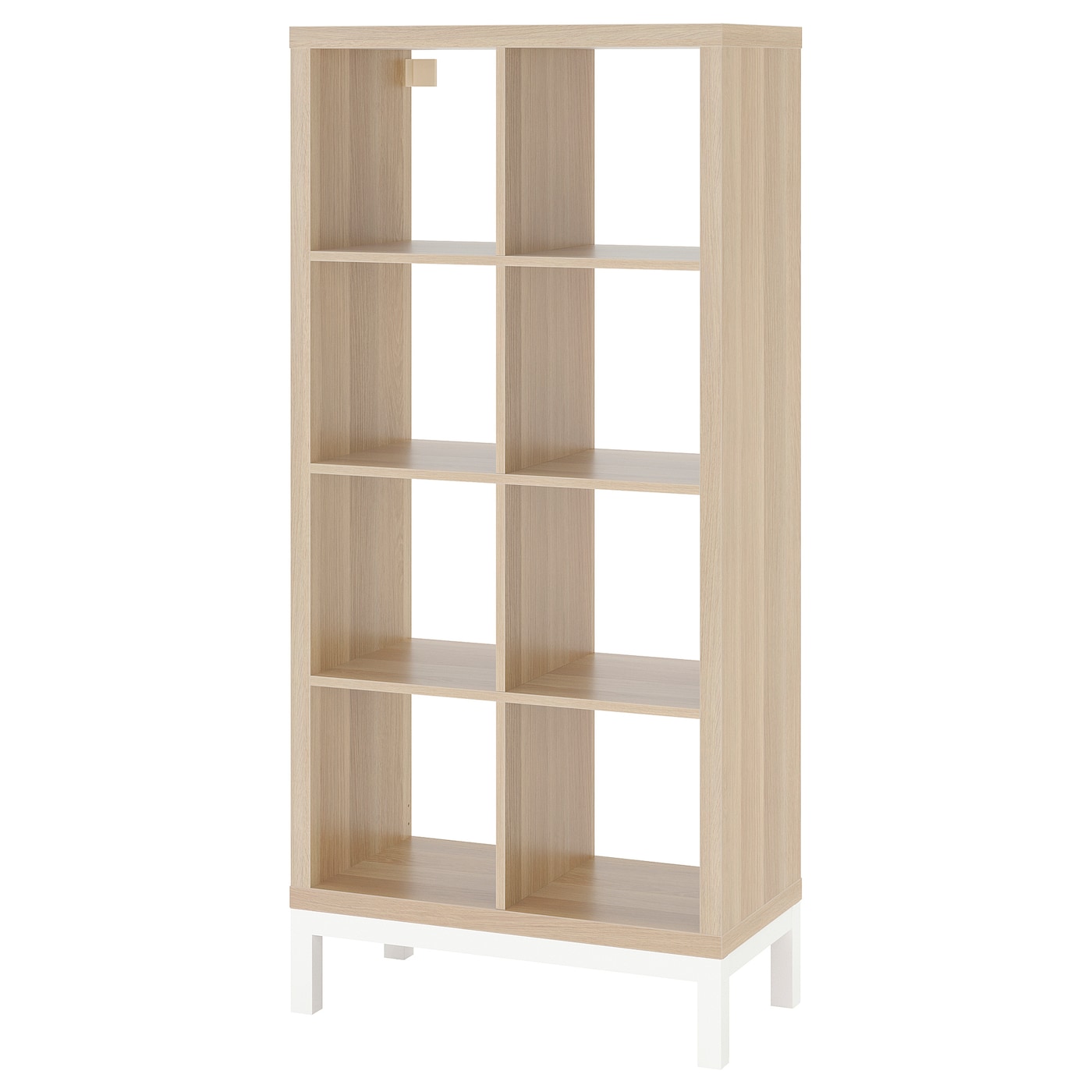 IKEA KALLAX regał z ramą nośną, imitacja dębu bejcowanego na biało/biały, 77x164 cm