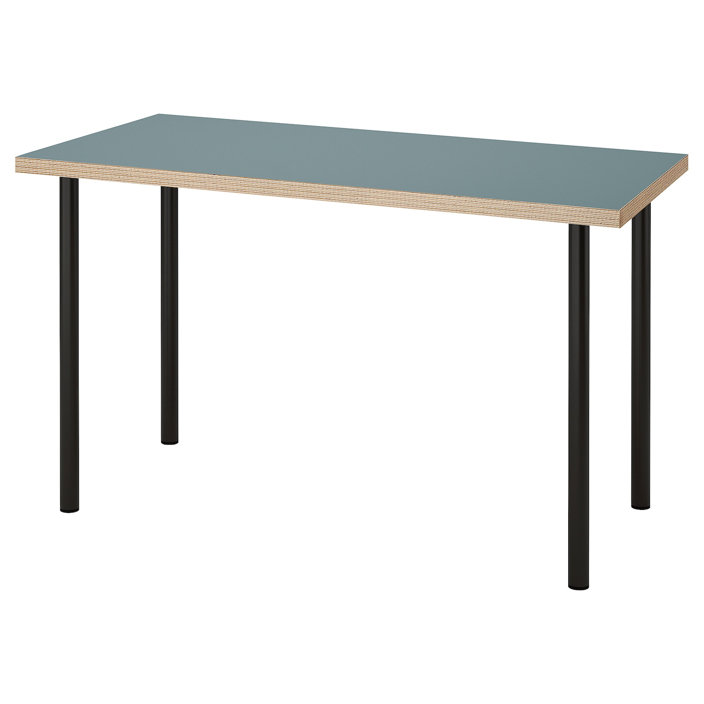 IKEA LAGKAPTEN / ADILS biurko, szaroturkusowy/czarny, 120x60 cm