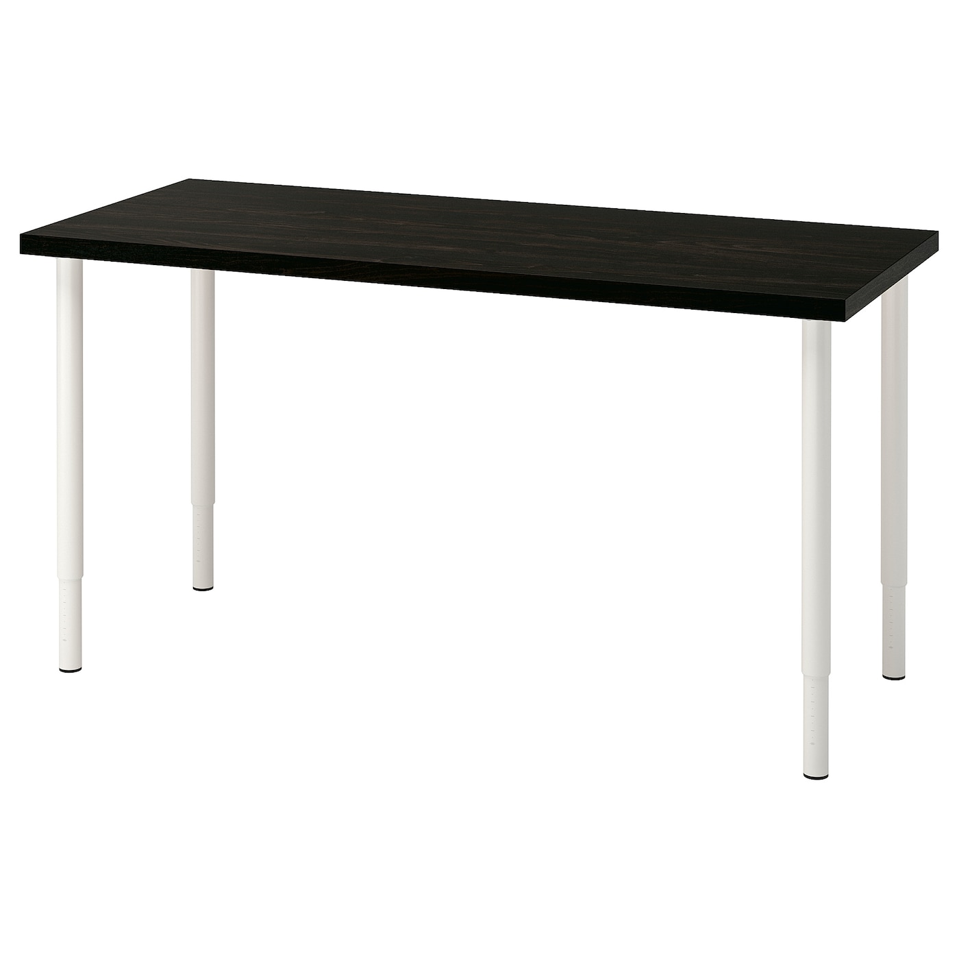 IKEA LAGKAPTEN / OLOV biurko, czarnybrąz/biały, 140x60 cm