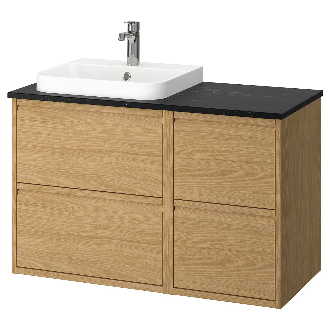 IKEA ÄNGSJÖN / BACKSJÖN szafka pod umyw/umywalka/bateria, imit. dębu, 102x49x71 cm