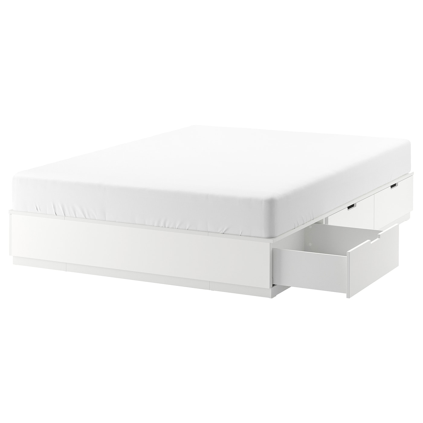 IKEA NORDLI rama łóżka z szufladami, biały, 140x200 cm