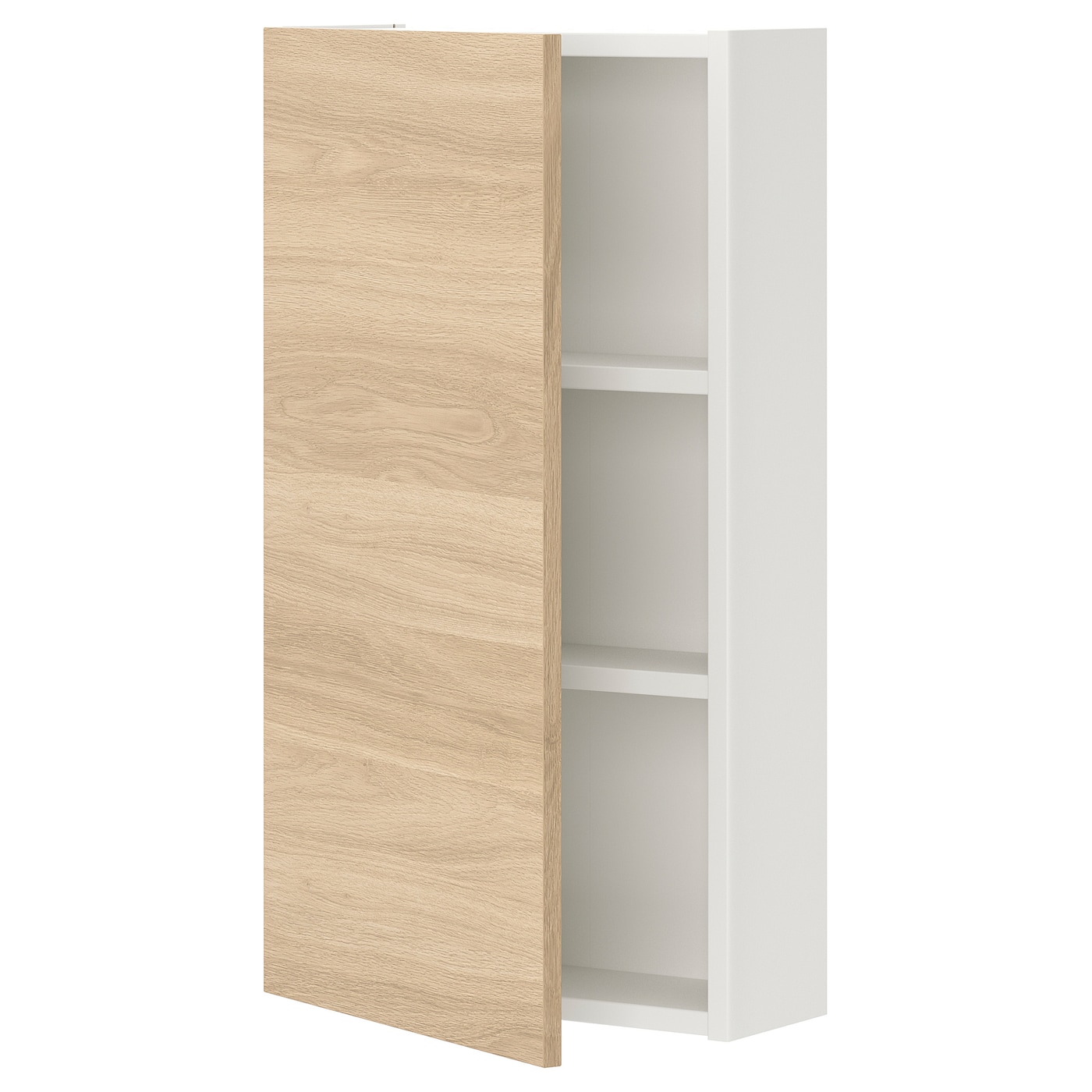 IKEA ENHET szafka wisząca 2półki/drzwi, biały/imit. dębu, 40x17x75 cm