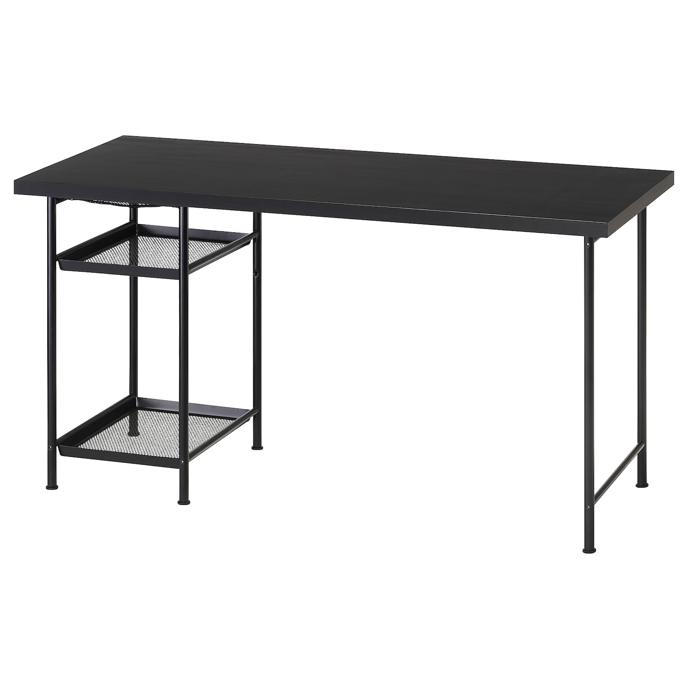 IKEA LAGKAPTEN / SPÄND biurko, czarnobrąz/czarny, 140x60 cm