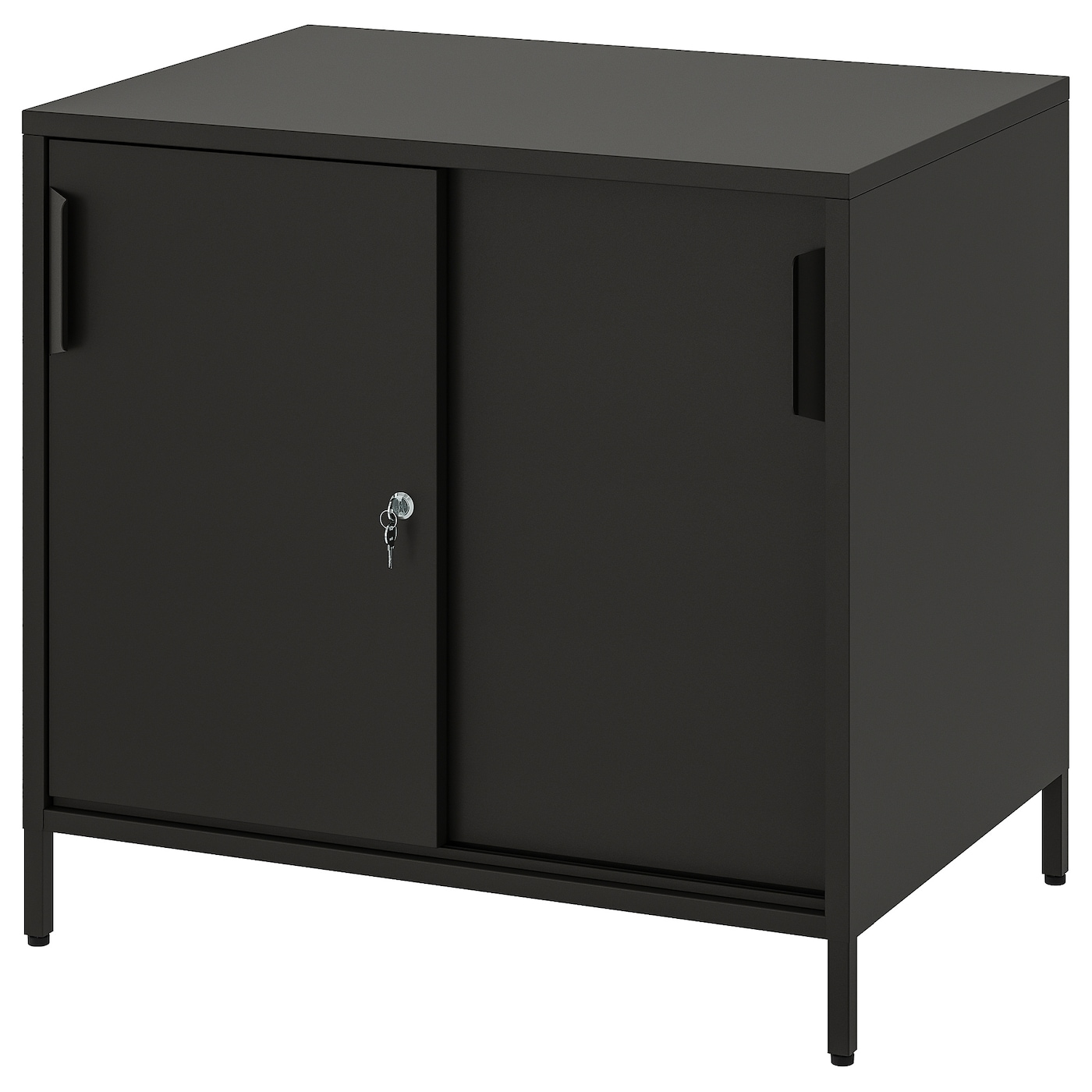 IKEA TROTTEN szafka z drzwiami przesuwnymi, antracyt, 80x55x75 cm