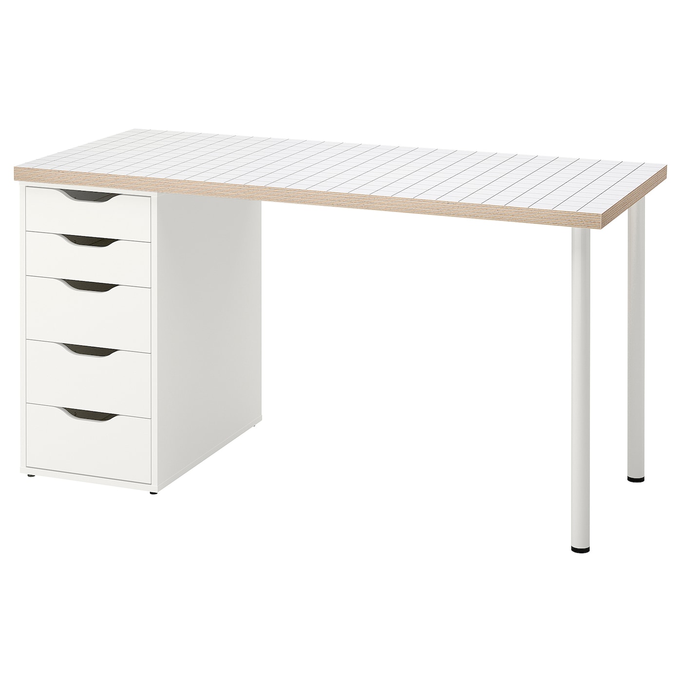 IKEA LAGKAPTEN / ALEX biurko, biały antracyt/biały, 140x60 cm