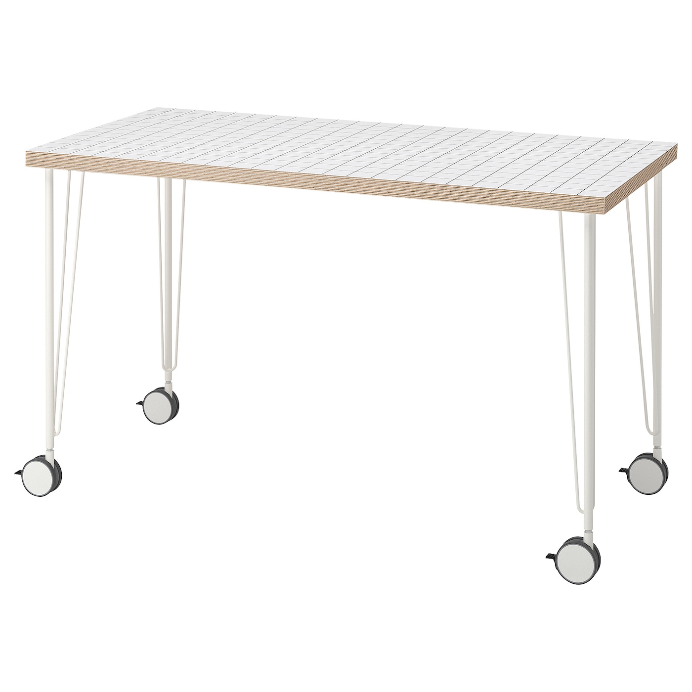 IKEA LAGKAPTEN / KRILLE biurko, biały antracyt/biały, 120x60 cm