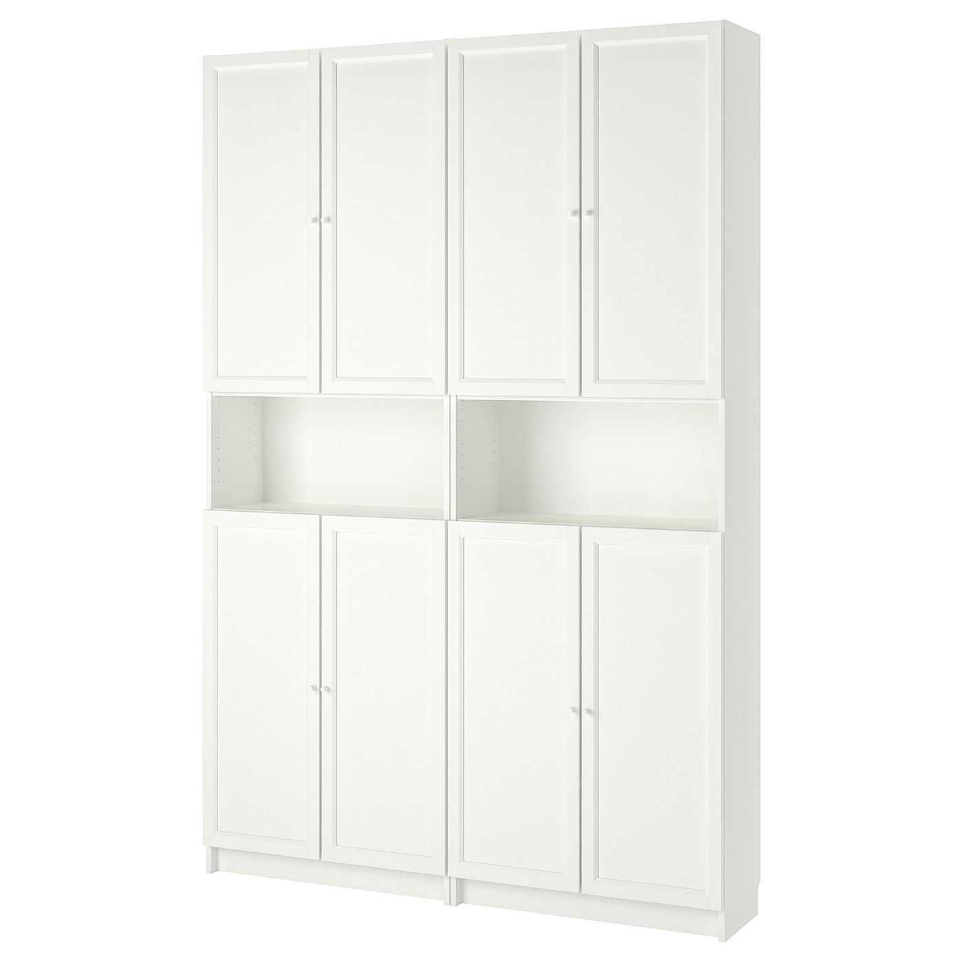IKEA BILLY / OXBERG regał na książki z nadstawką/drzwi, biały, 160x30x237 cm