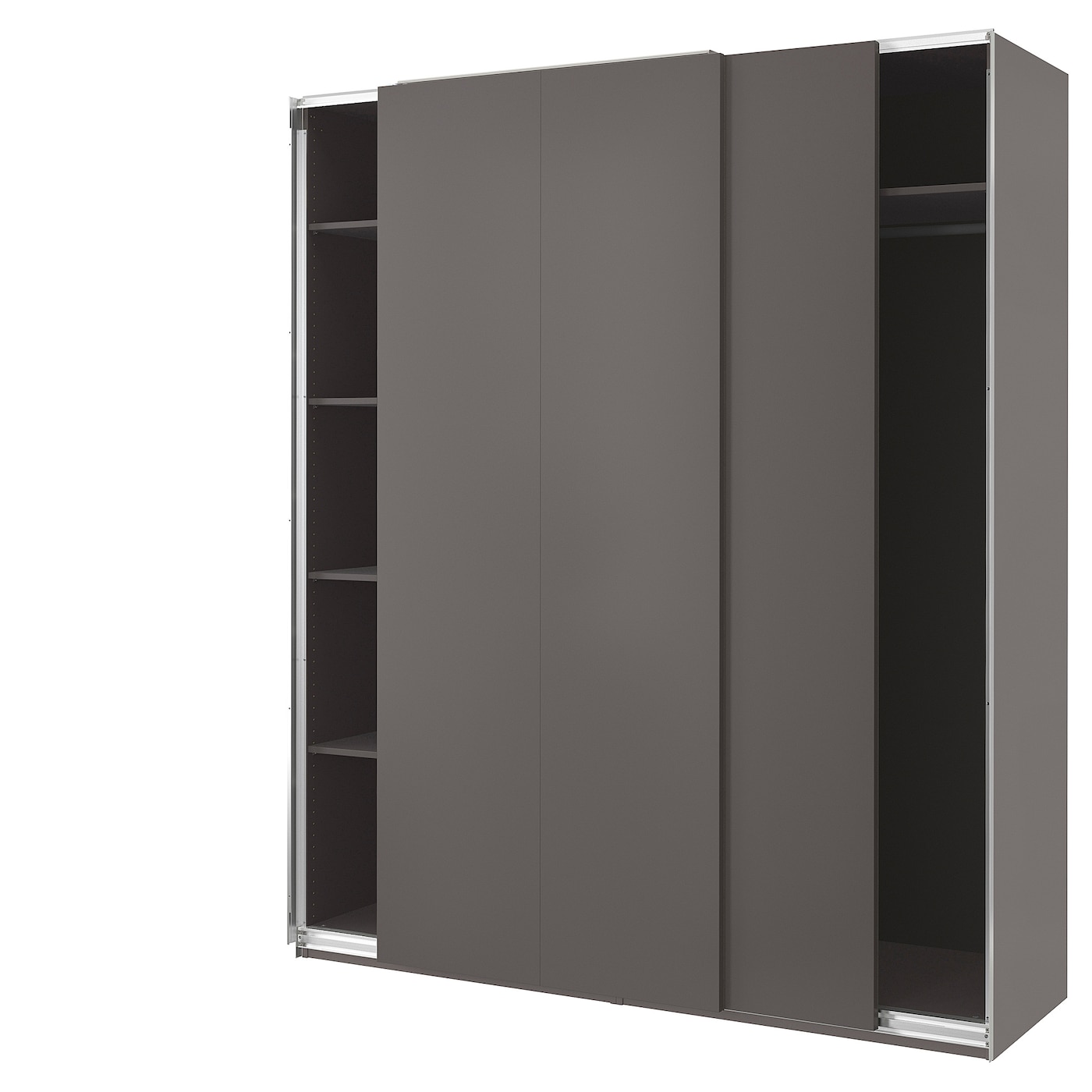 IKEA PAX / HASVIK szafa, ciemnoszary/ciemnoszary, 200x66x236 cm