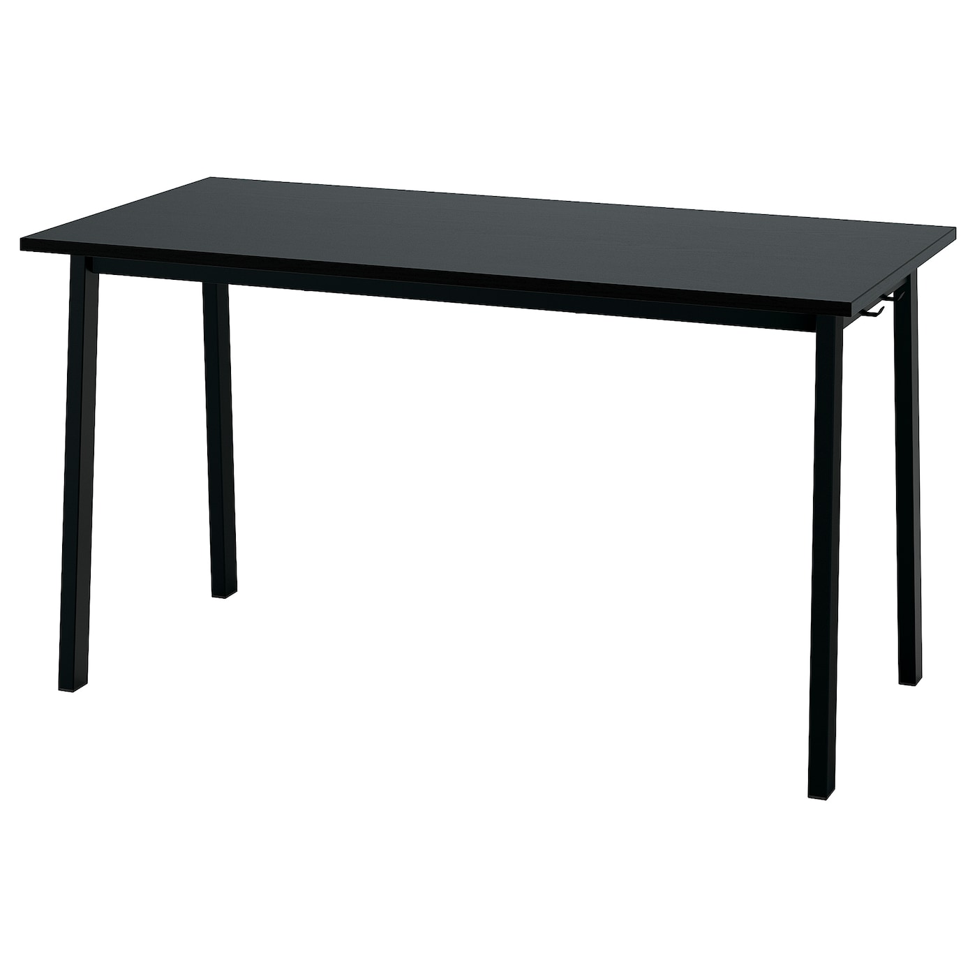 IKEA MITTZON stół konferencyjny, okl jesionowa bejcowana na czarno/czarny, 140x68x75 cm