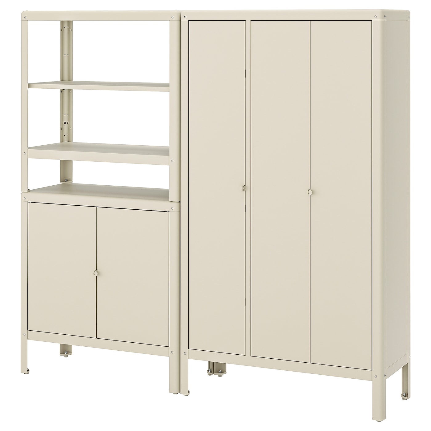 IKEA KOLBJÖRN regał z 2 szafkami, beżowy, 171x37x161 cm