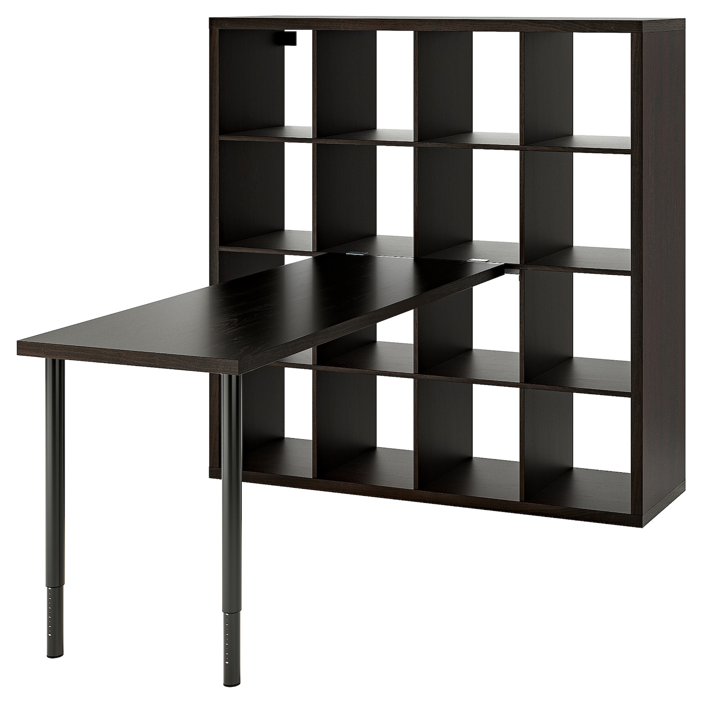 IKEA KALLAX / LAGKAPTEN biurko, czarny/czarnybrąz, 147x179x147 cm