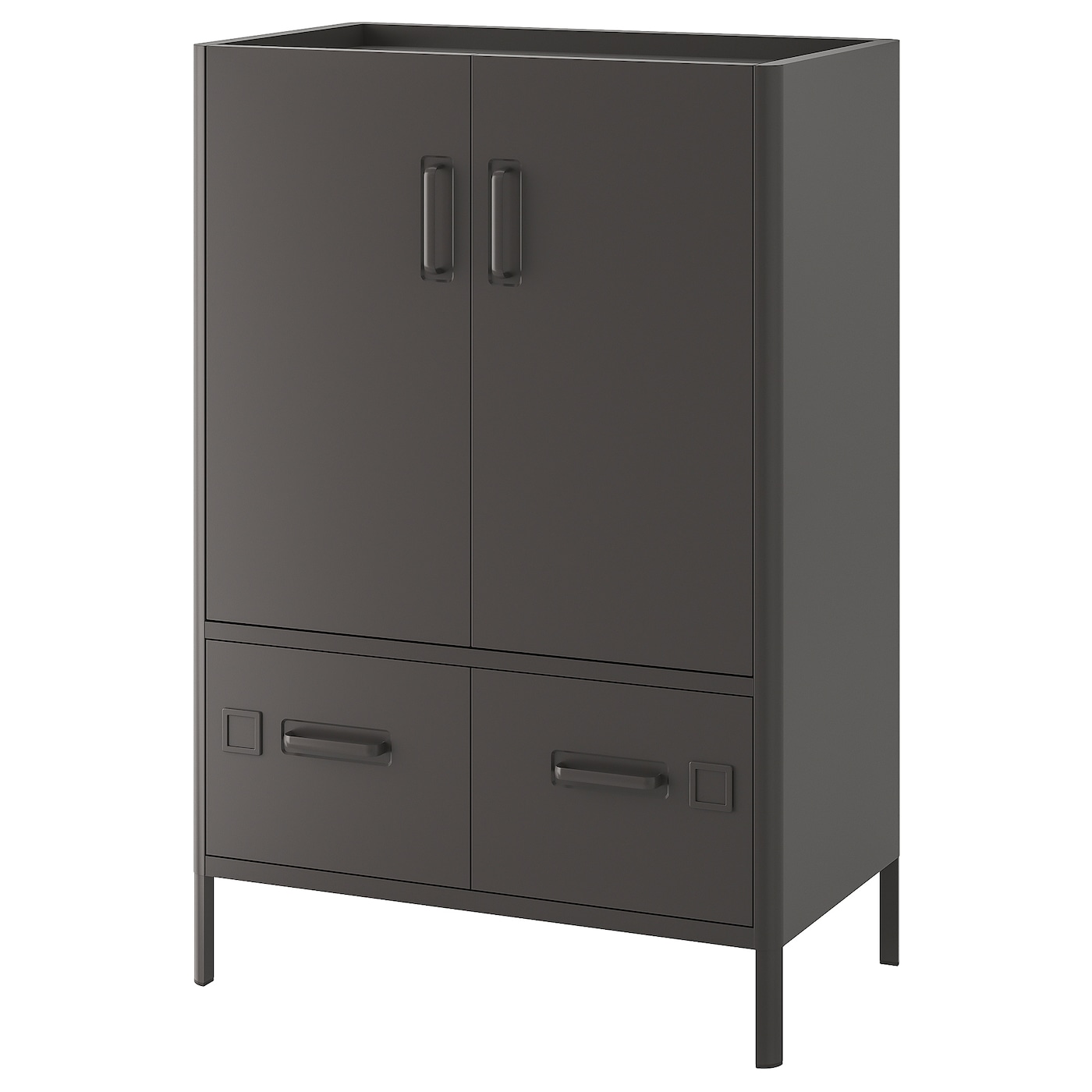 IKEA IDÅSEN szafka z drzwiami i szufladami, ciemnoszary, 80x47x119 cm