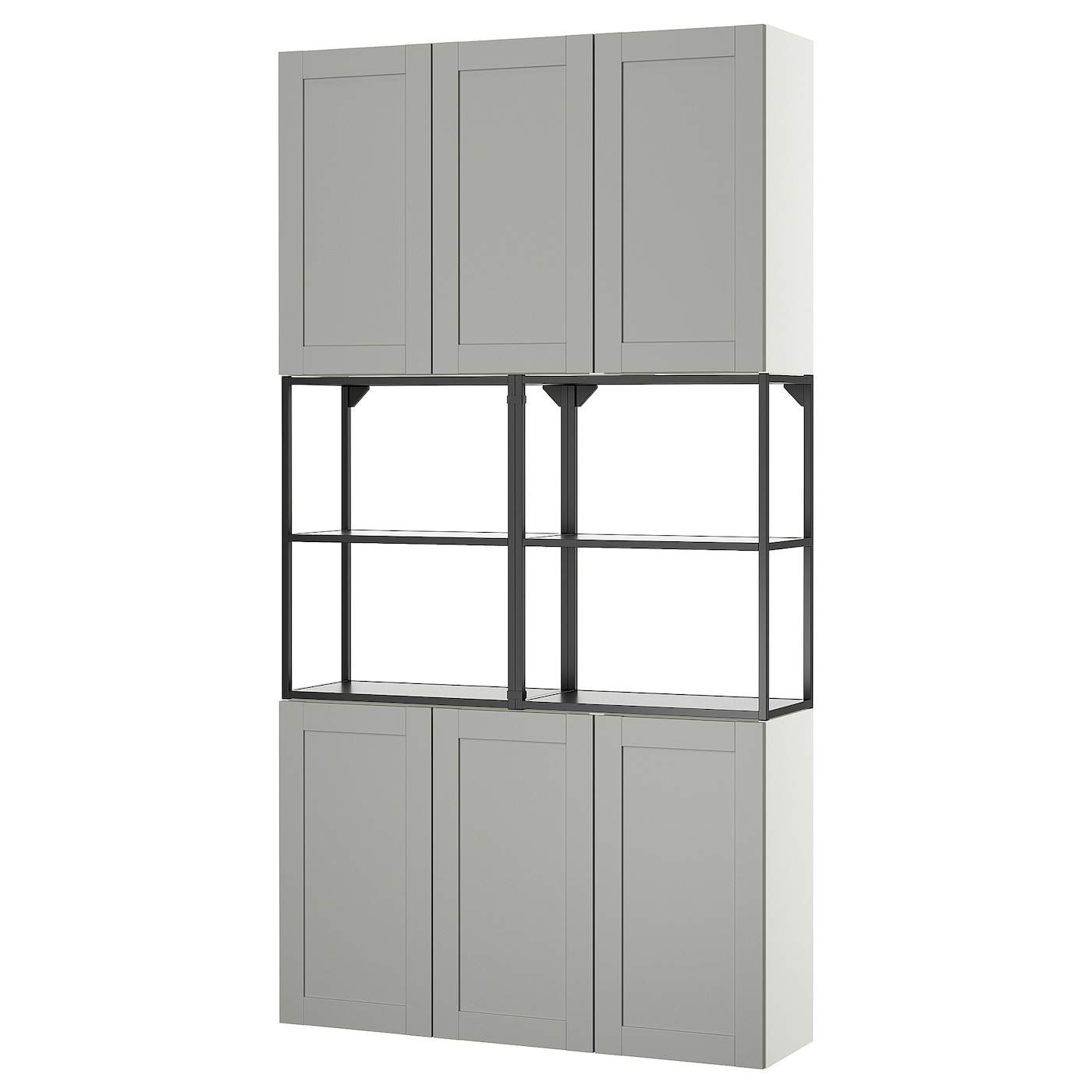 IKEA ENHET regał, antracyt/szary rama, 120x32x225 cm