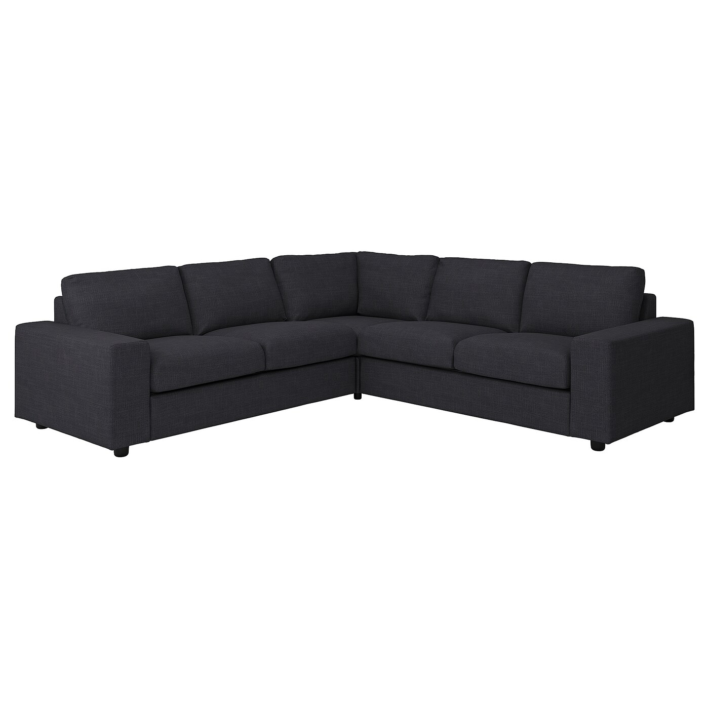 IKEA VIMLE sofa narożna 4-osobowa, z szerokimi podłokietnikami/Hillared antracyt, Wysokość z poduchami oparcia: 83 cm