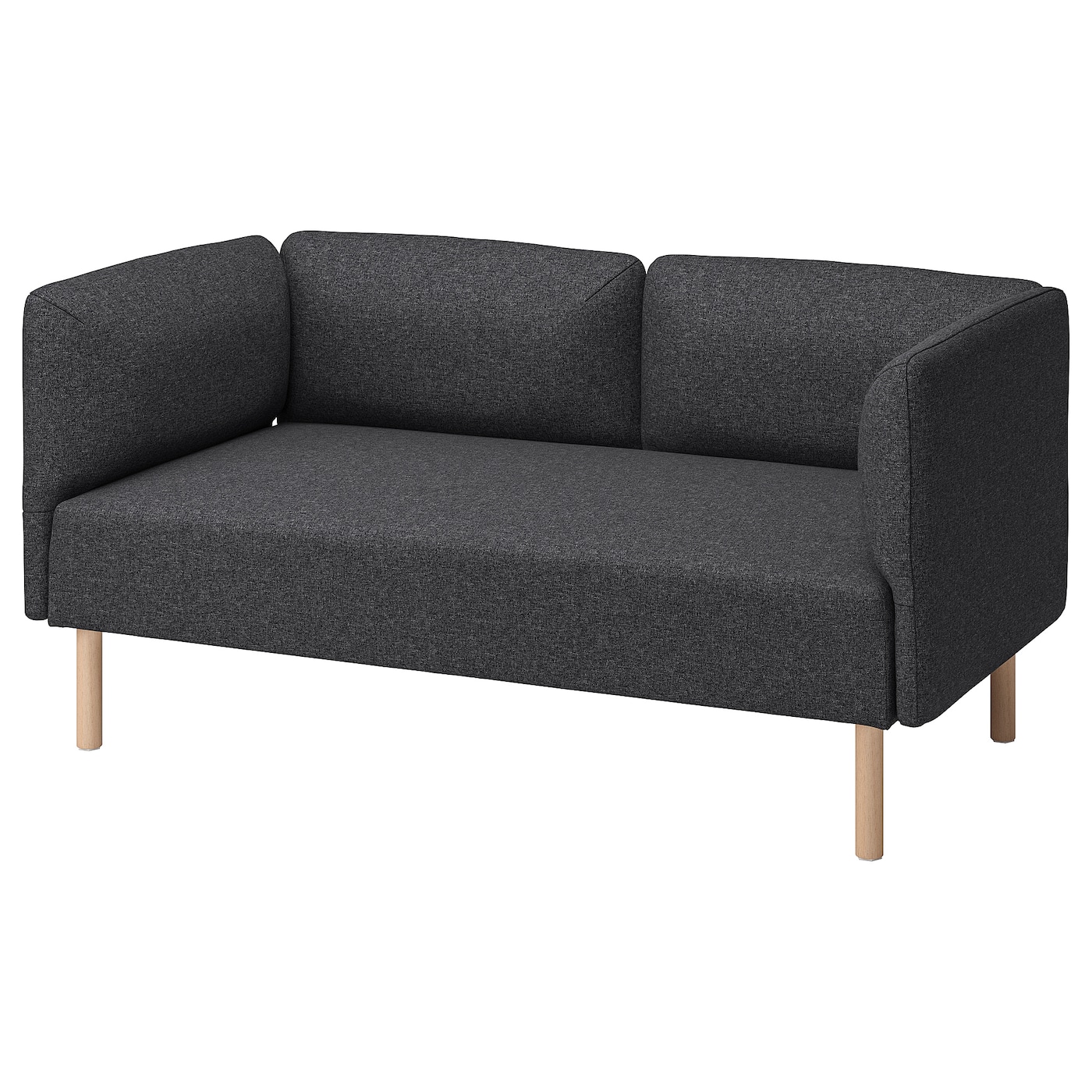IKEA LILLEHEM Sofa modułowa, 2-osobowa, Gunnared/ciemnoszary drewno, Głębokość: 76 cm