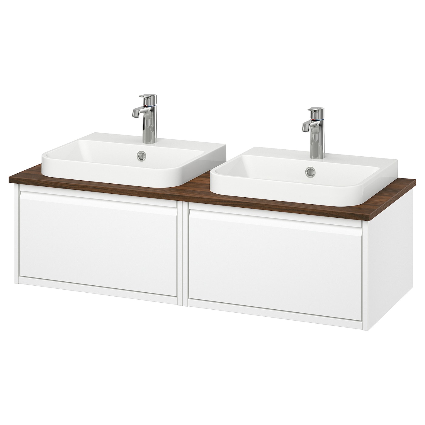 IKEA ÄNGSJÖN / BACKSJÖN szafka pod umyw/umywalki/baterie, połysk biały, 122x49x41 cm