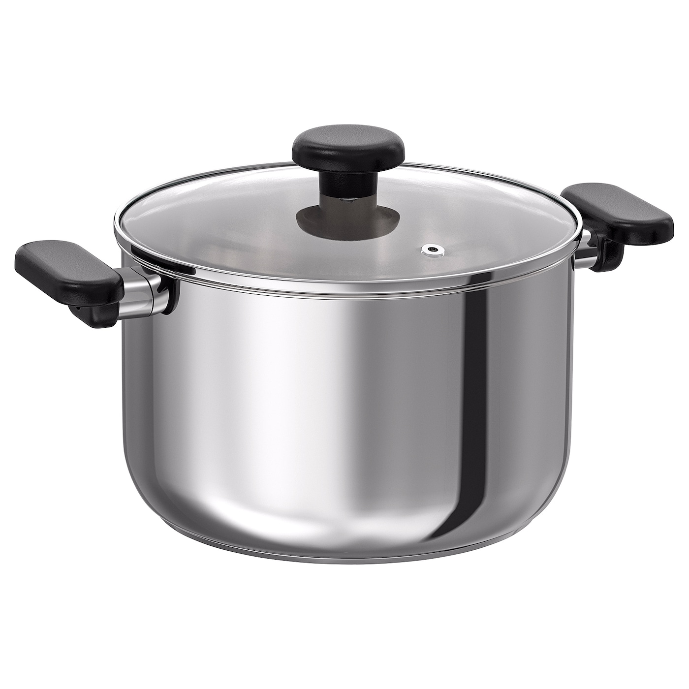 IKEA MIDDAGSMAT garnek z pokrywką, szkło bezbarwne/stal nierdz, 5 l