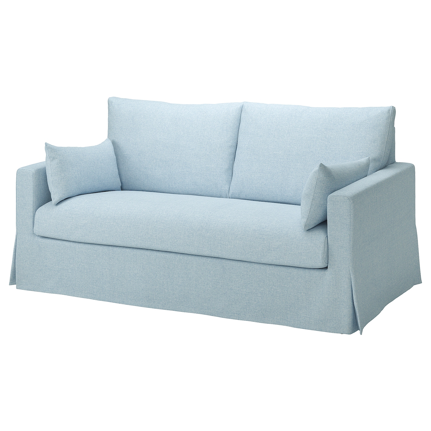 IKEA HYLTARP sofa 2-osobowa, rozkładana, Kilanda bladoniebieski, Wysokość podłokietnika: 63 cm