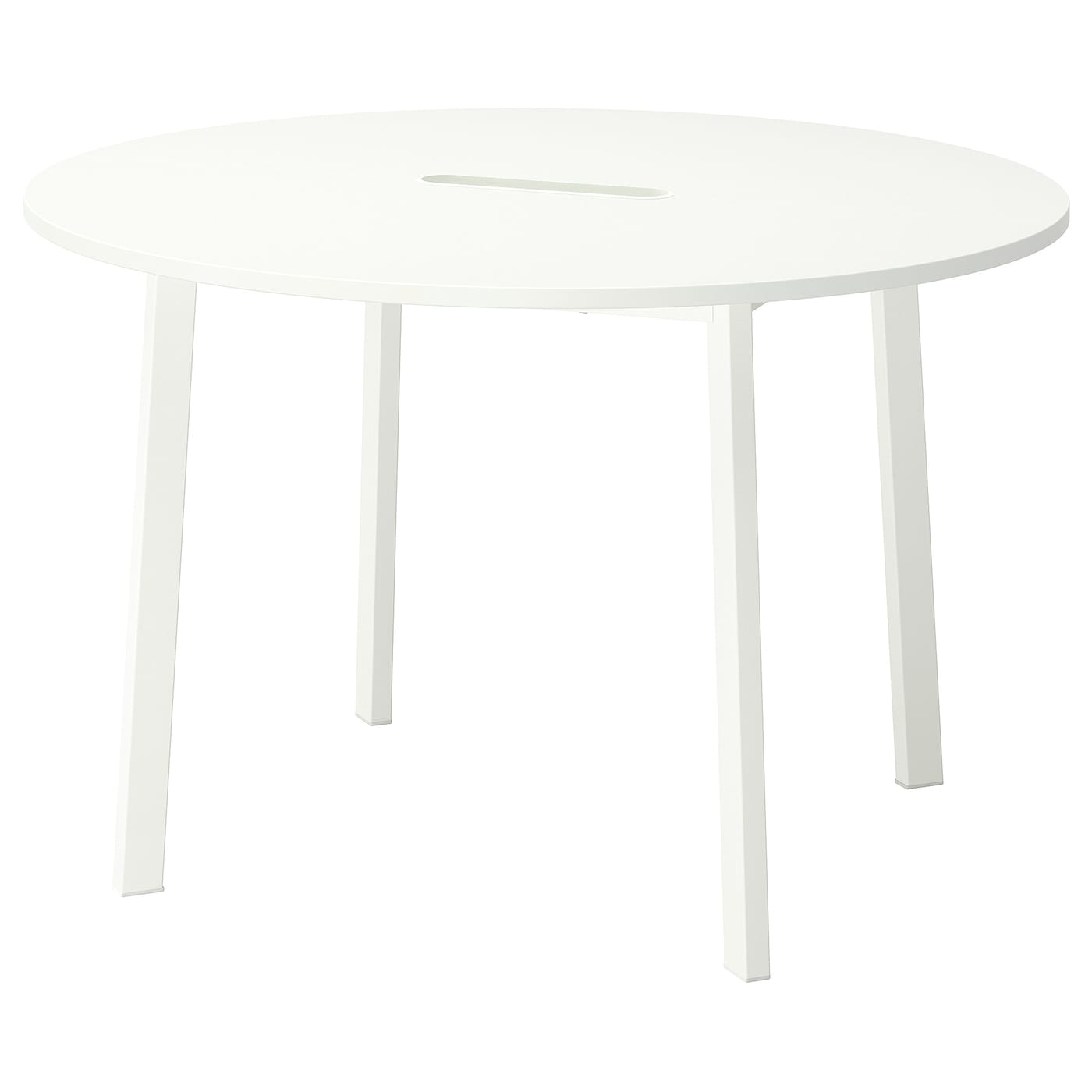IKEA MITTZON stół konferencyjny, okrągły/biały, 120x75 cm