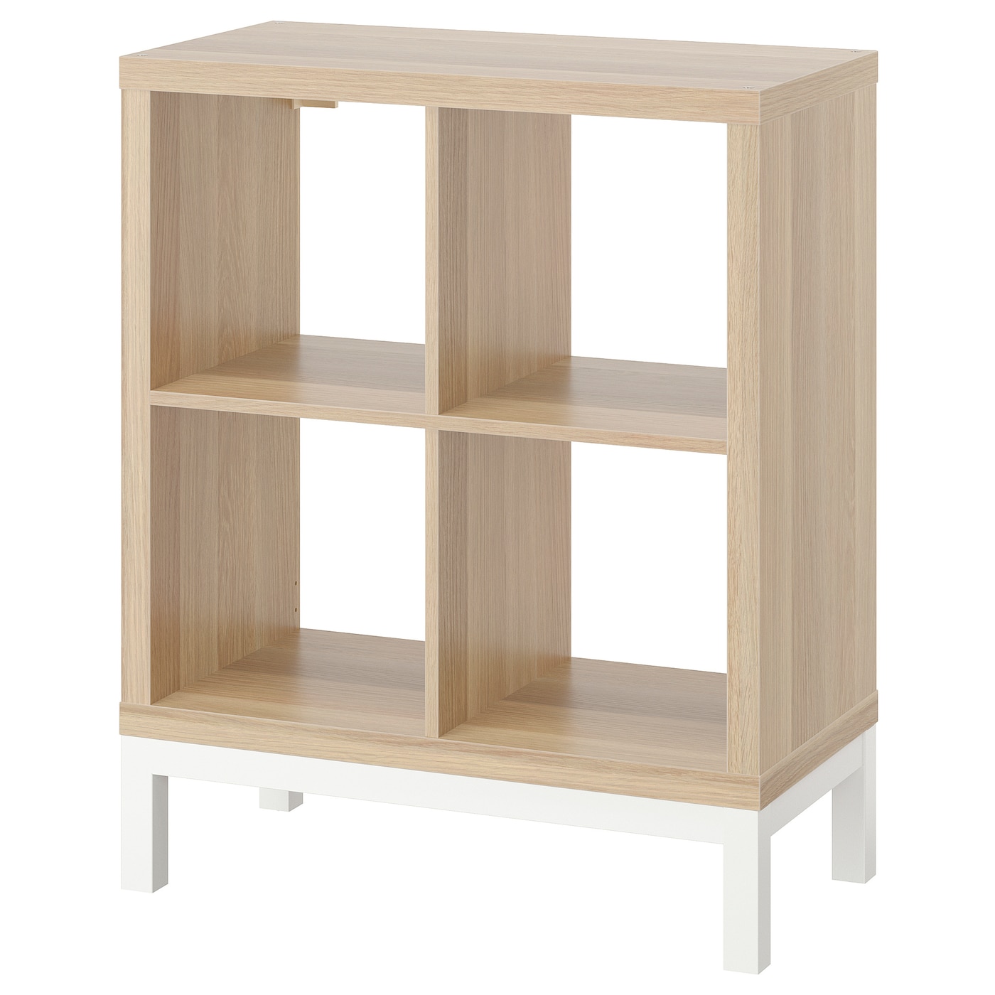 IKEA KALLAX regał z ramą nośną, imitacja dębu bejcowanego na biało/biały, 77x94 cm