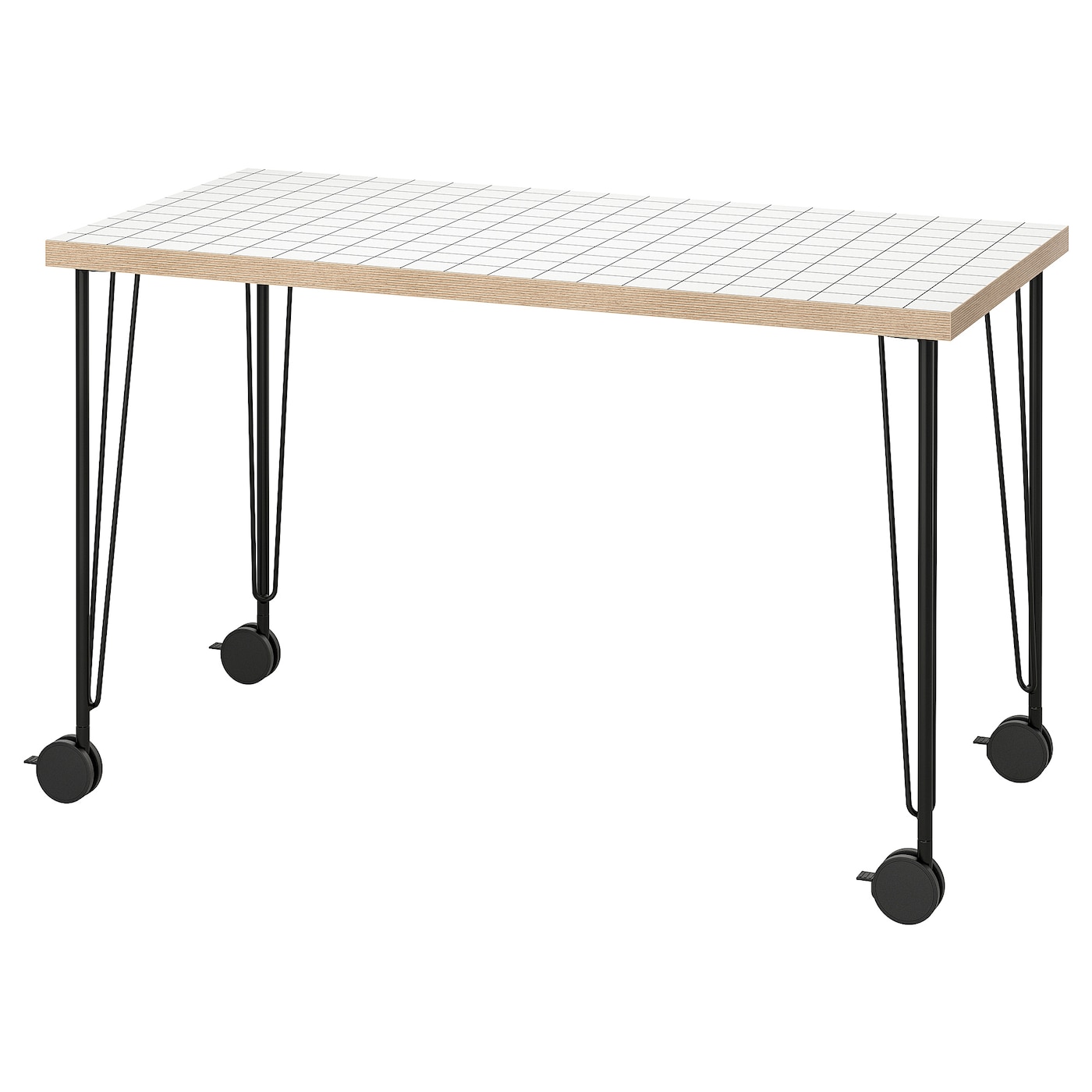 IKEA LAGKAPTEN / KRILLE biurko, biały antracyt/czarny, 120x60 cm