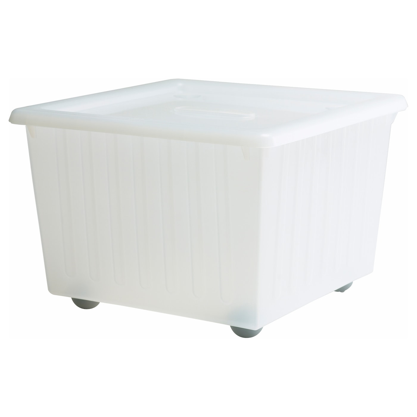 IKEA VESSLA pudełko na kółkach z przykrywką, biały, Długość: 39 cm