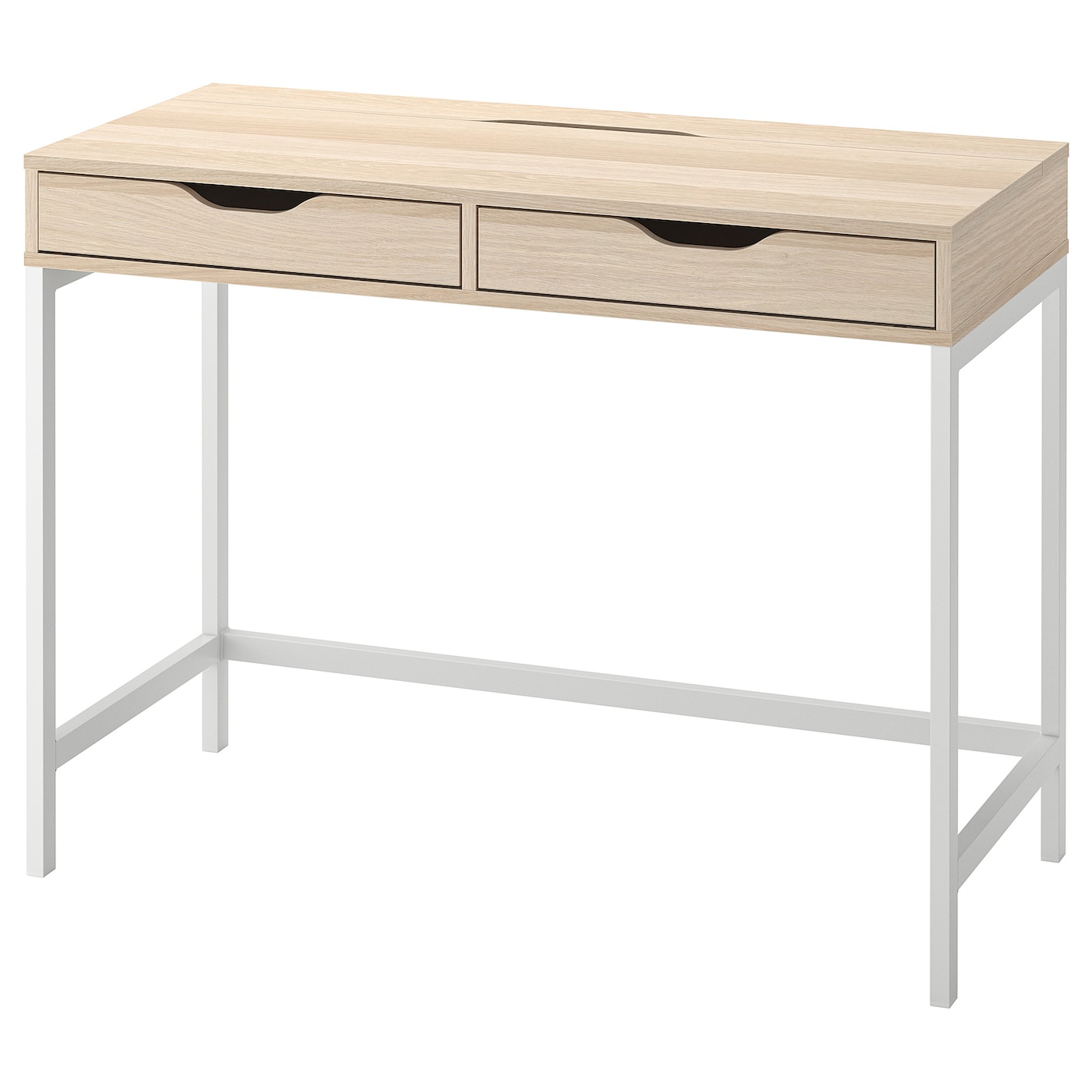 IKEA ALEX biurko, biała bejca/imit. dębu, 100x48 cm