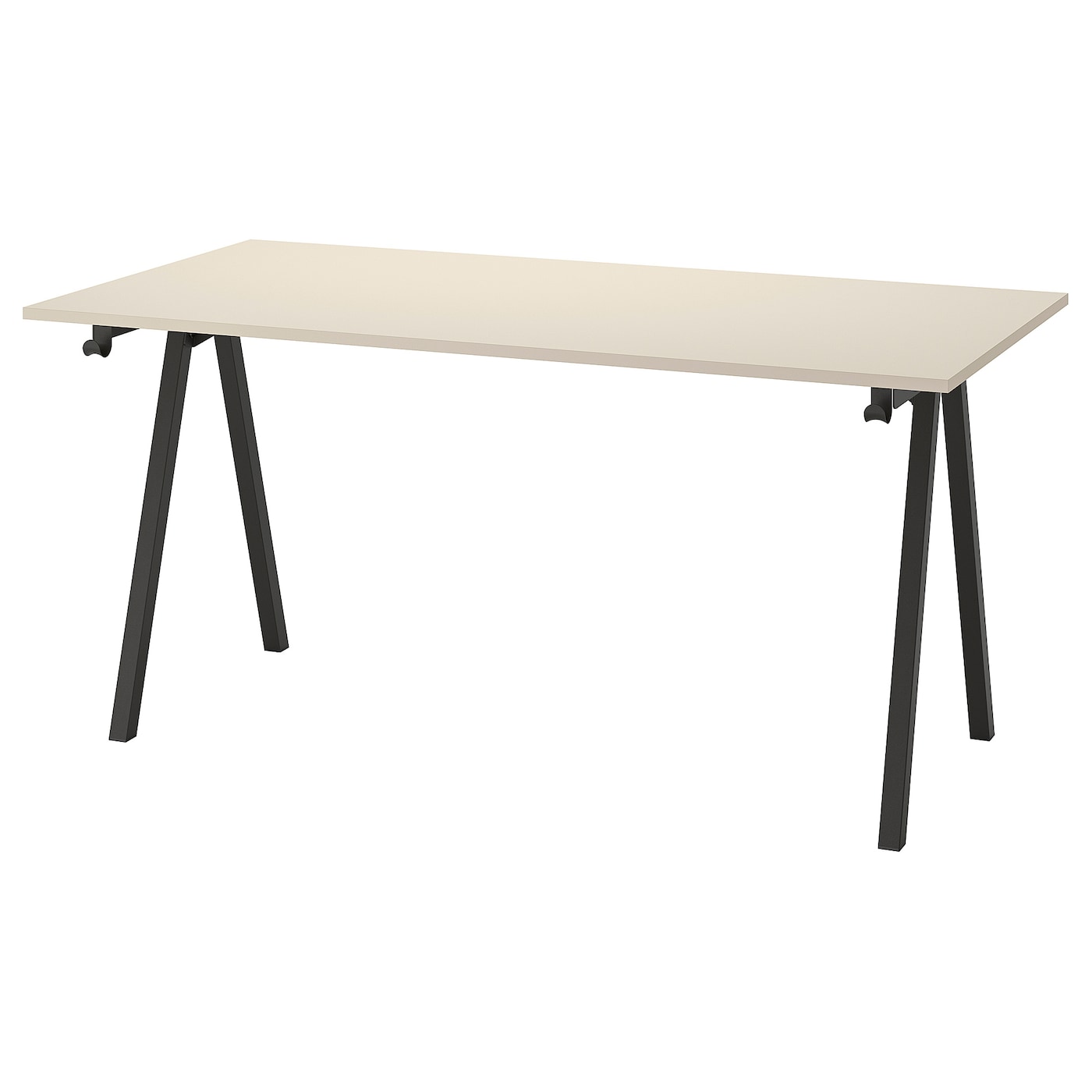 IKEA TROTTEN biurko, beżowy/antracyt, 160x80 cm
