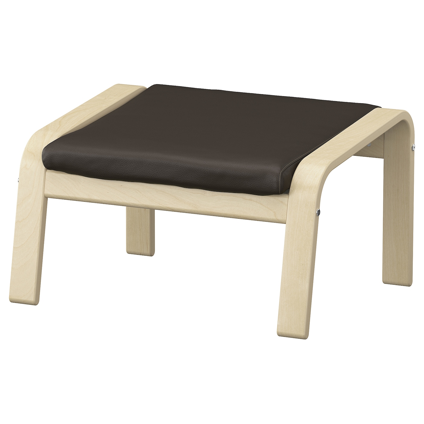 IKEA POÄNG podnóżek, okl brzoz/Glose ciemnobrązowy, Szerokość: 68 cm