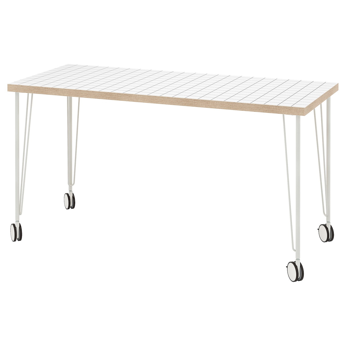IKEA LAGKAPTEN / KRILLE biurko, biały antracyt/biały, 140x60 cm