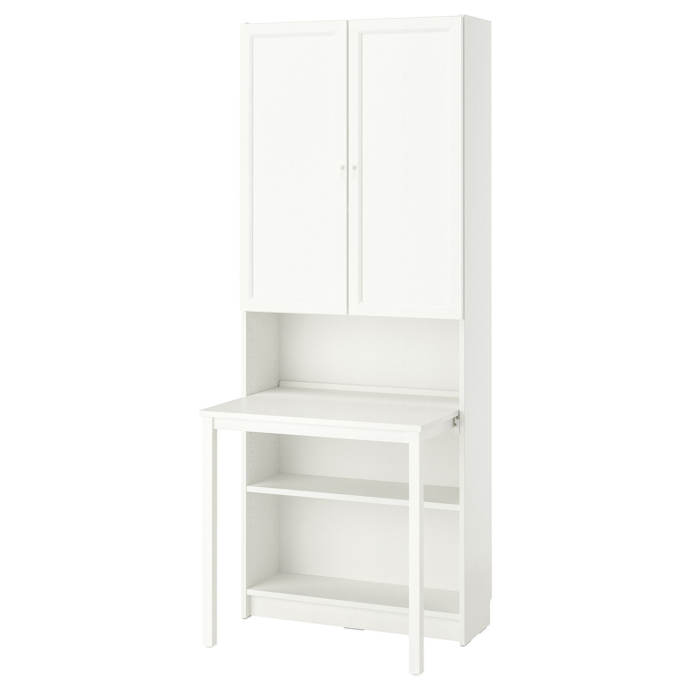 IKEA BILLY / OXBERG regał z biurkiem, biały, 80x202 cm