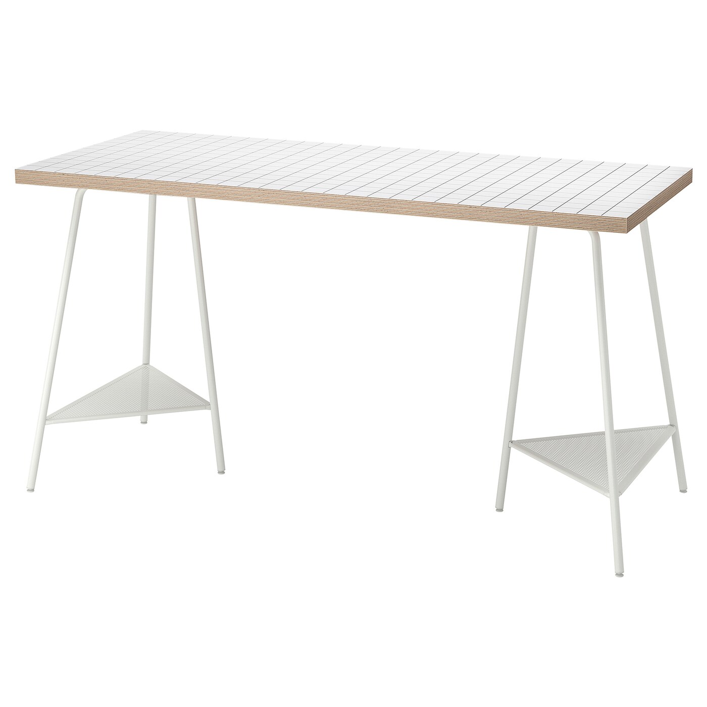 IKEA LAGKAPTEN / TILLSLAG biurko, biały antracyt/biały, 140x60 cm