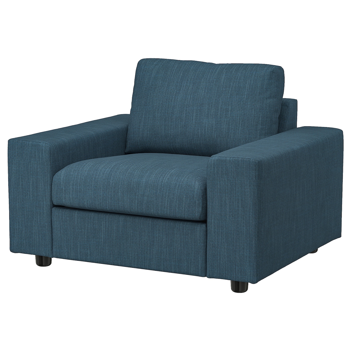 IKEA VIMLE fotel, z szerokimi podłokietnikami/Hillared granatowy, Szerokość: 115 cm