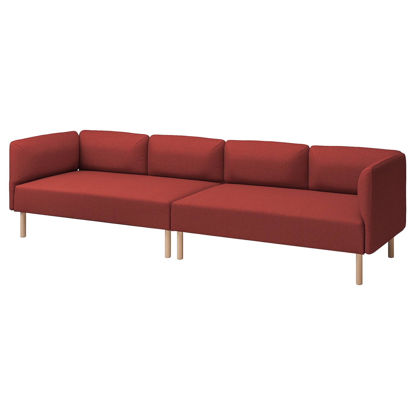IKEA LILLEHEM 4-osobowa sofa modułowa, Gunnared/brązowoczerwony drewno, Głębokość: 76 cm