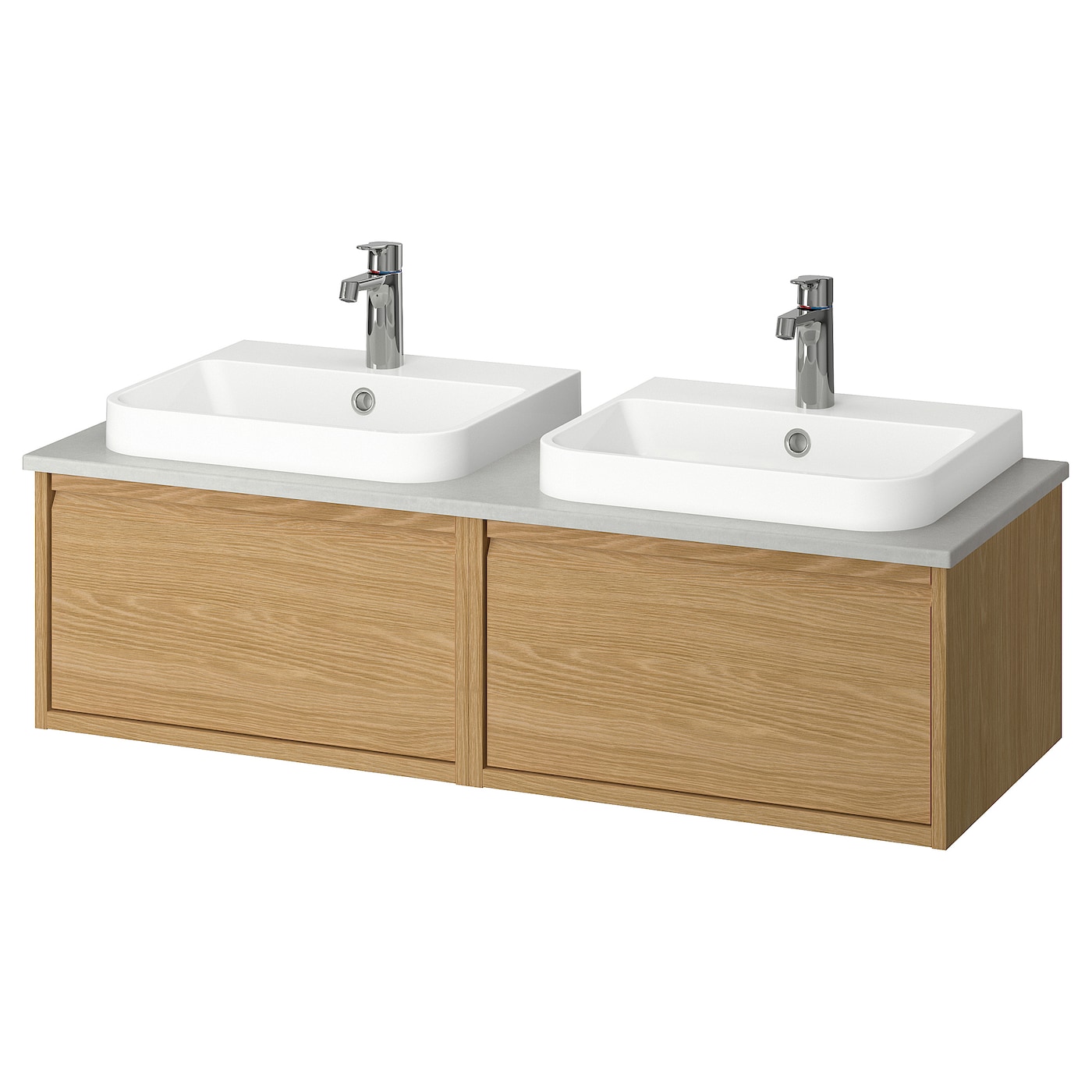 IKEA ÄNGSJÖN / BACKSJÖN szafka pod umyw/umywalki/baterie, imit. dębu, 122x49x41 cm