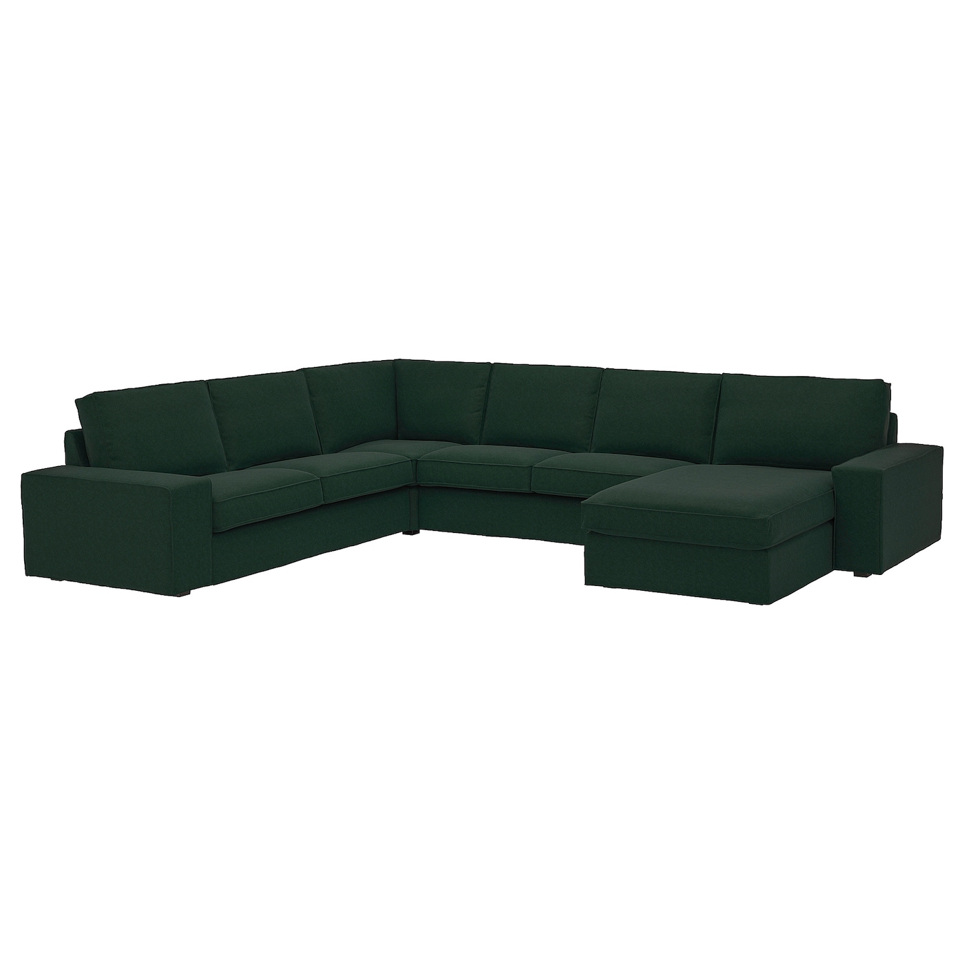 IKEA KIVIK narożna sofa 5o z szezl, Tallmyra ciemnozielony, Głębokość szezlonga: 163 cm