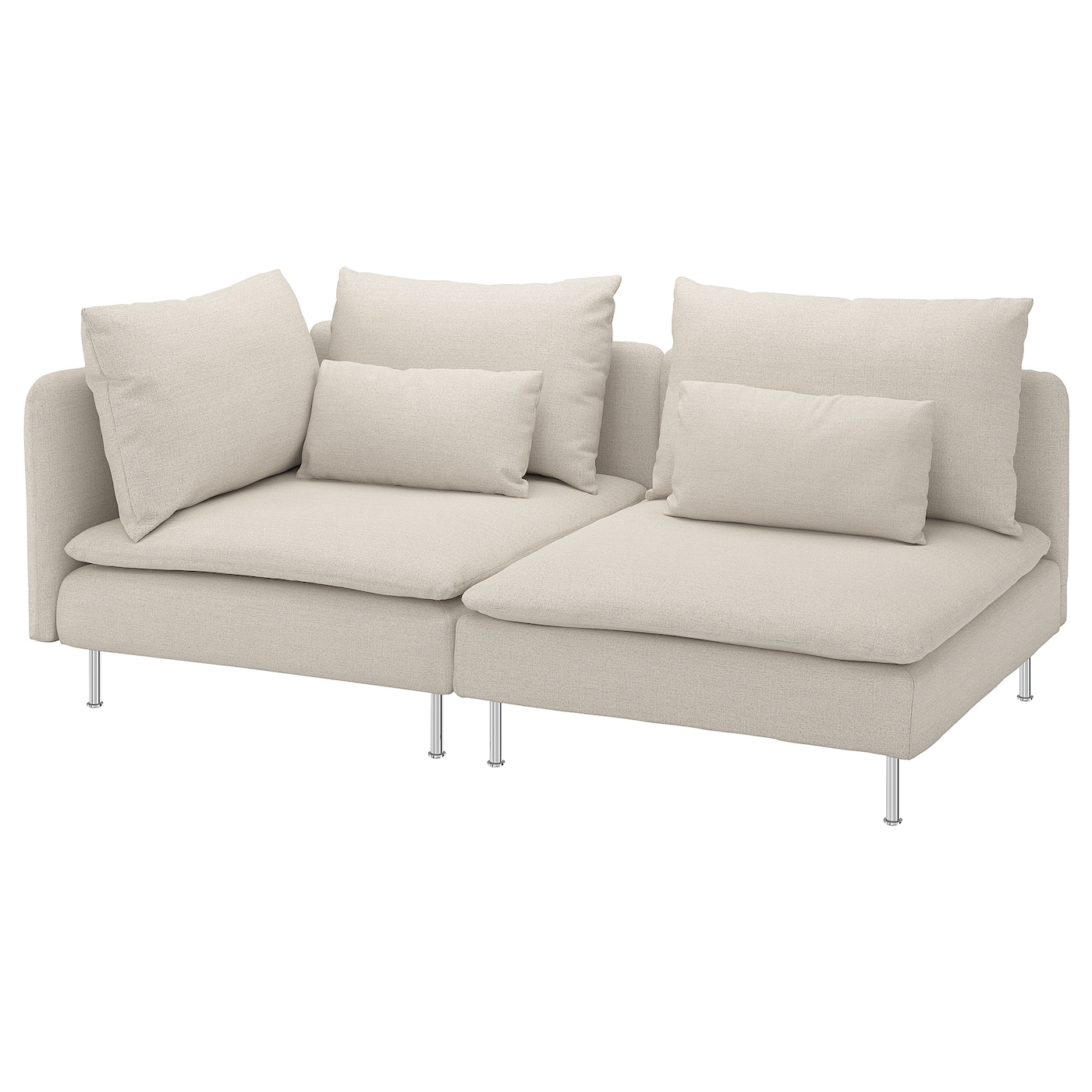 IKEA SÖDERHAMN sofa 3-osobowa, z otwartym końcem/Gunnared beżowy, Wysokość z poduchami oparcia: 83 cm