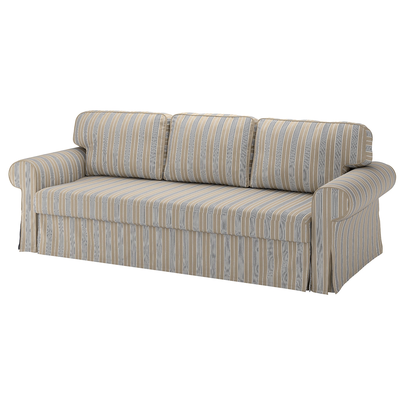 IKEA VRETSTORP sofa 3-osobowa, rozkładana, Karlshov szarobeżowy, Szerokość: 244 cm