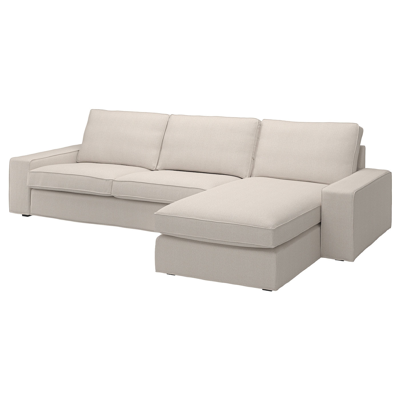 IKEA KIVIK sofa 4-osobowa z szezlongiem, Tresund jasnobeżowy, Maksymalna szerokość: 318 cm