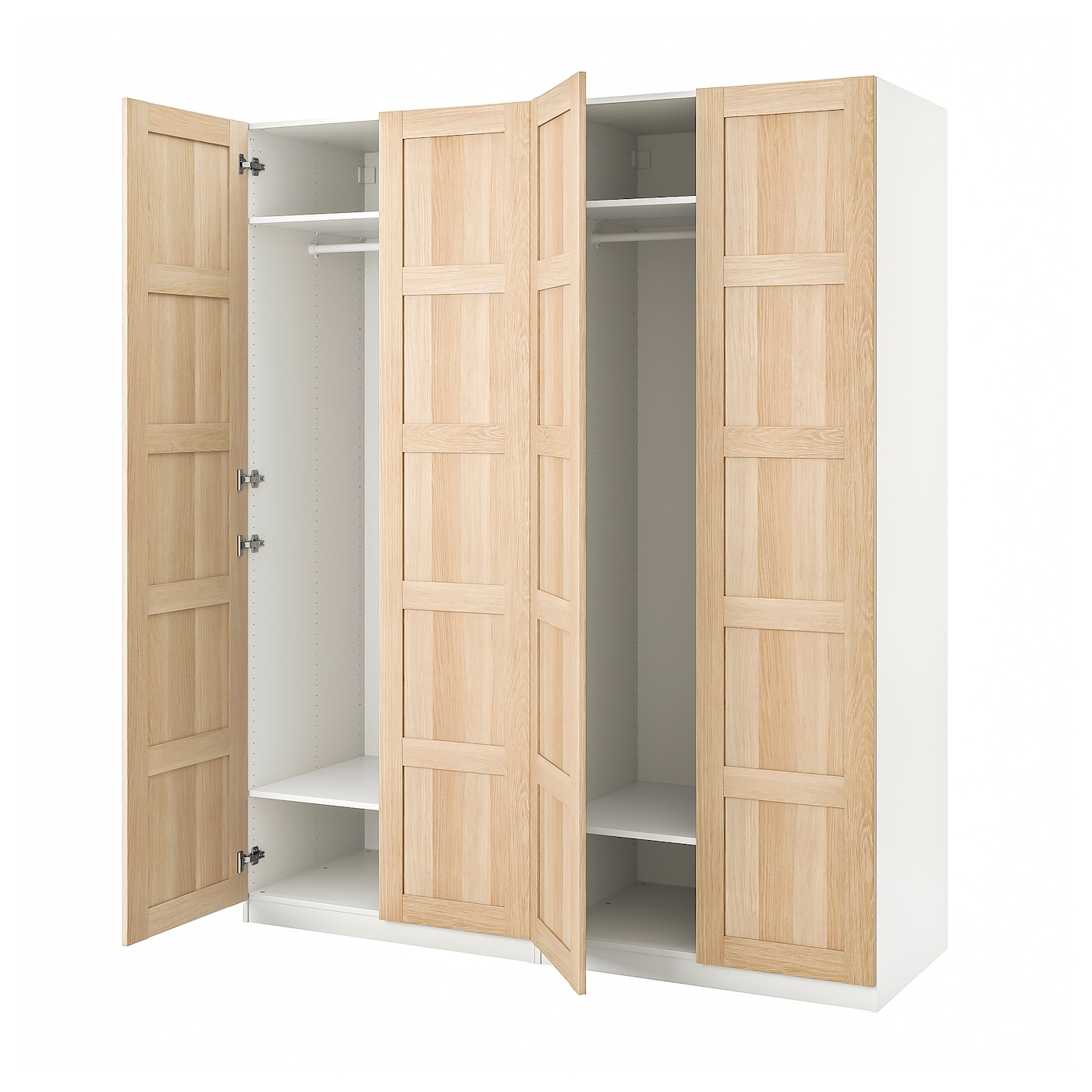 IKEA PAX / BERGSBO szafa, biały/imitacja dębu bejcowanego na biało, 200x60x236 cm