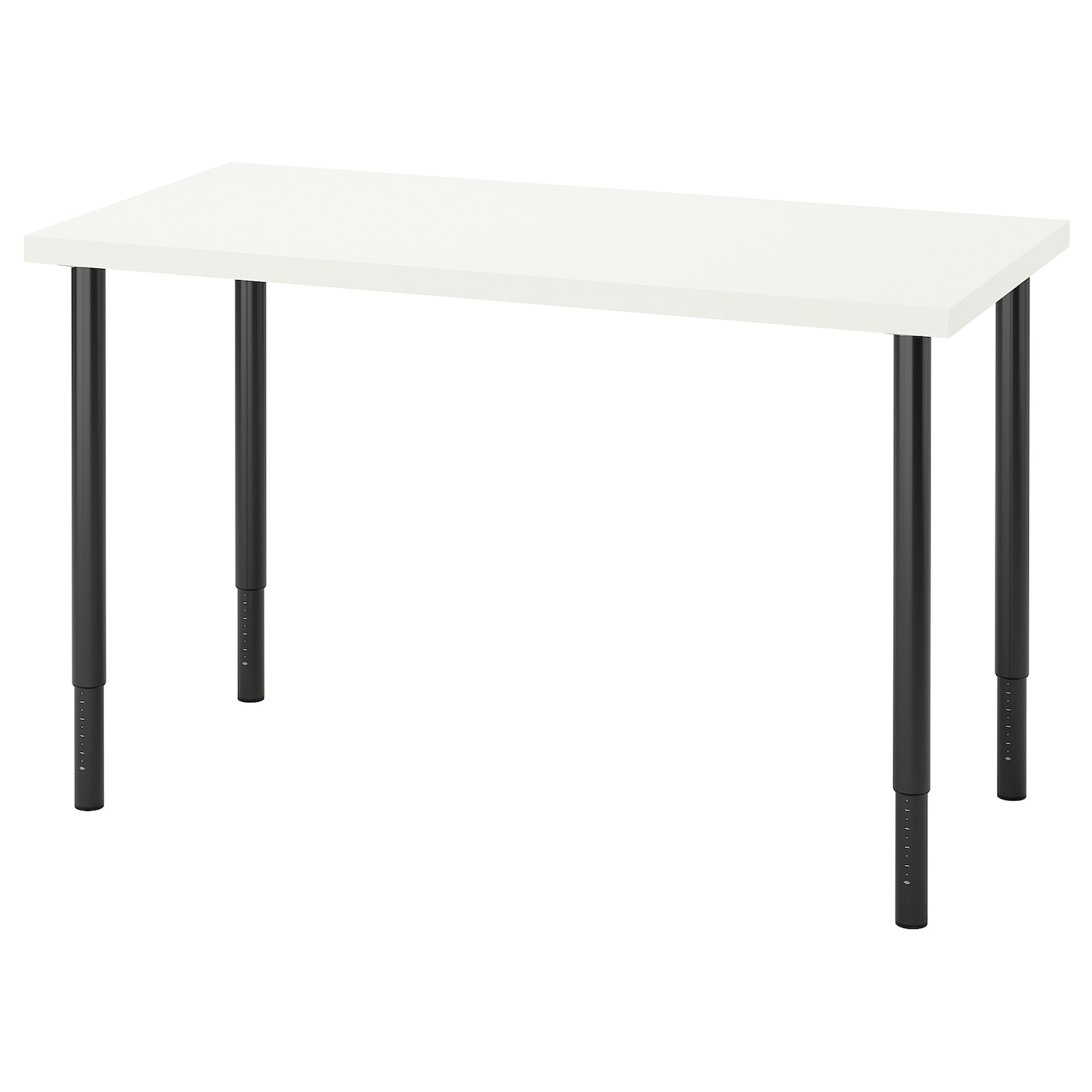 IKEA LAGKAPTEN / OLOV biurko, biały/czarny, 120x60 cm
