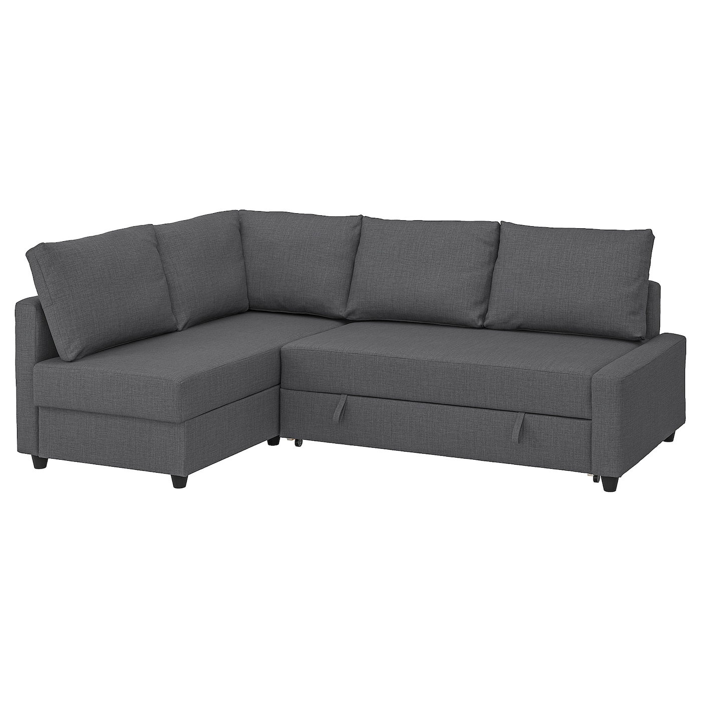 IKEA FRIHETEN narożnik z funkcją spania, z dodatkowymi poduchami oparcia/Skiftebo ciemnoszary, Szerokość: 230 cm
