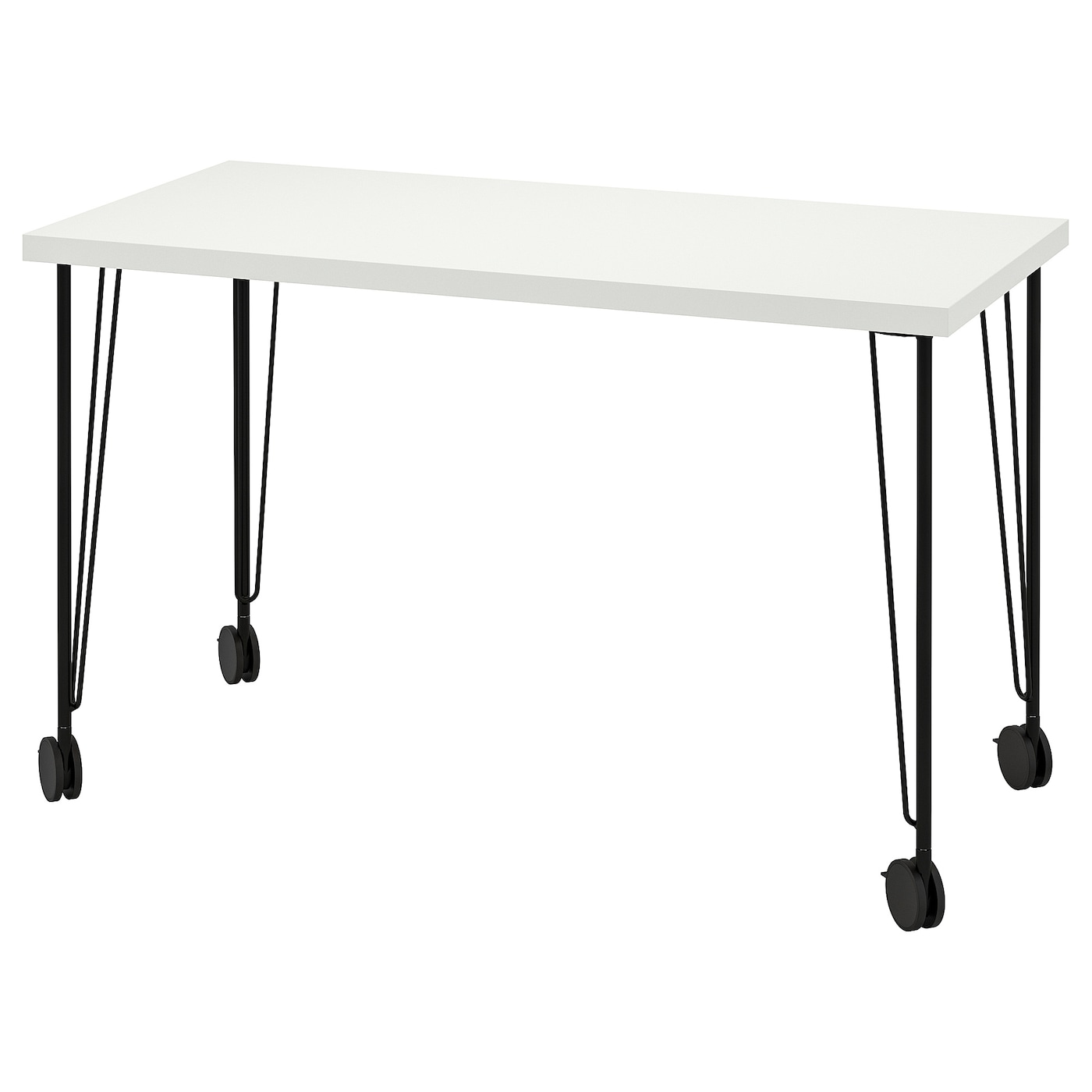 IKEA LAGKAPTEN / KRILLE biurko, biały/czarny, 120x60 cm