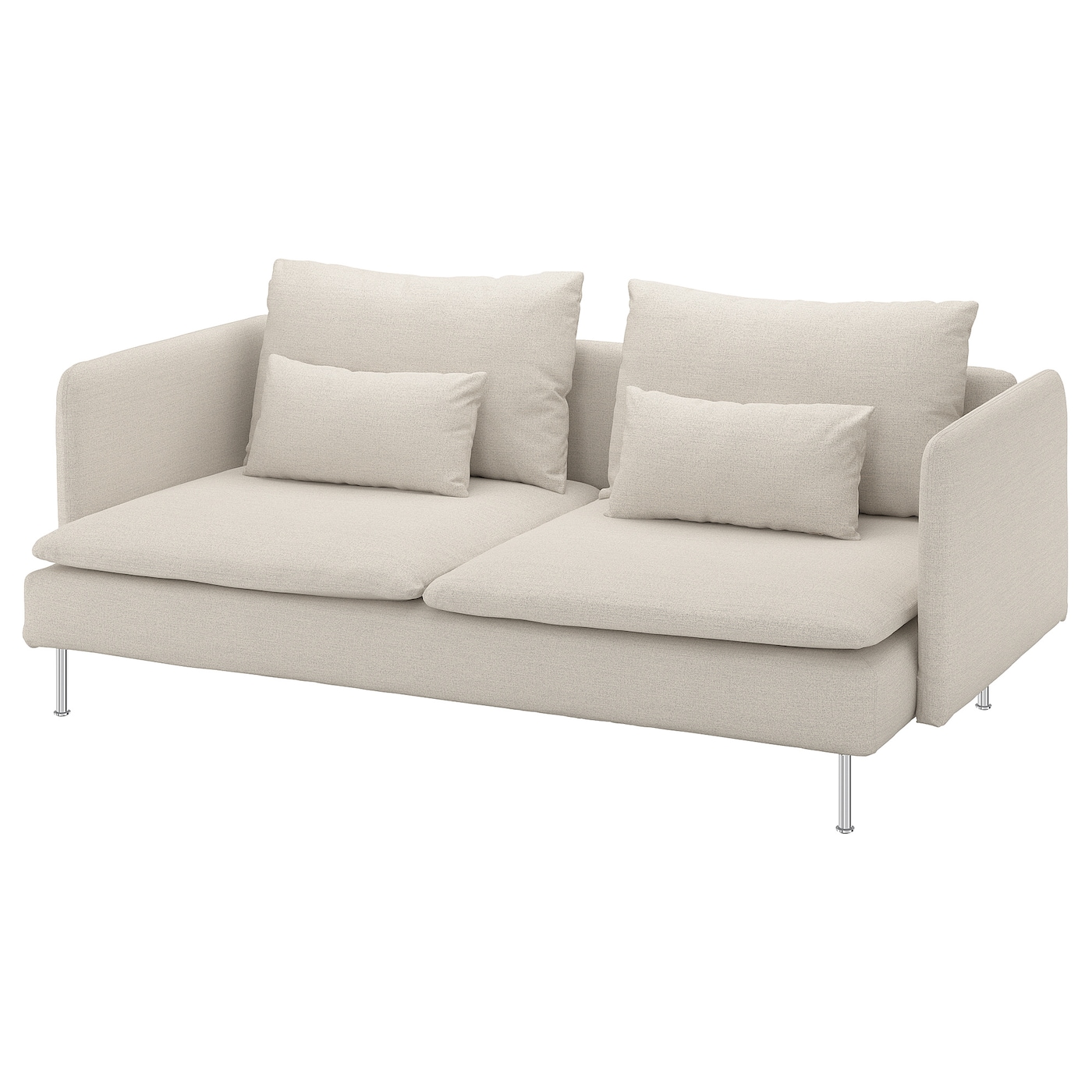 IKEA SÖDERHAMN sofa 3-osobowa, Gunnared beżowy, Wysokość z poduchami oparcia: 83 cm