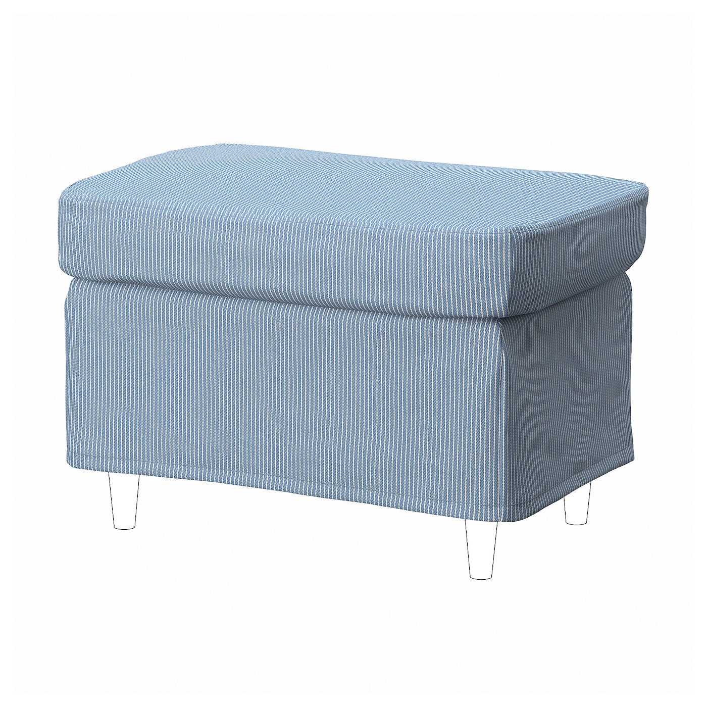 IKEA STRANDMON pokrowiec na podnóżek, Sjölyckan granatowy/beżowy wzór w paski
