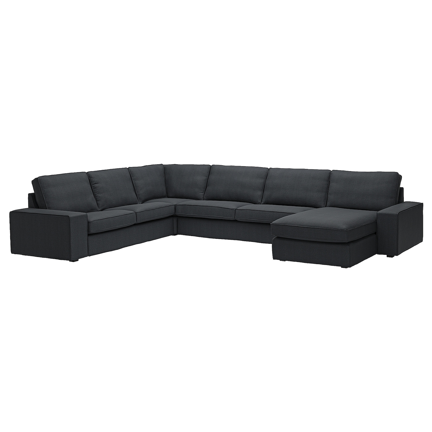 IKEA KIVIK sofa narożna 6-osobowa z szezl, Tresund antracyt, Głębokość szezlonga: 163 cm