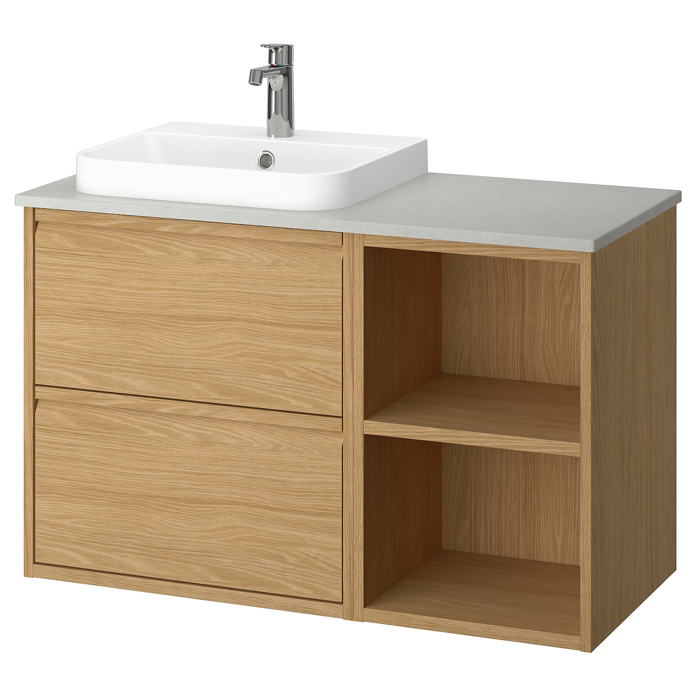 IKEA ÄNGSJÖN / BACKSJÖN szafka pod umyw/umywalka/bateria, imit. dębu, 102x49x71 cm