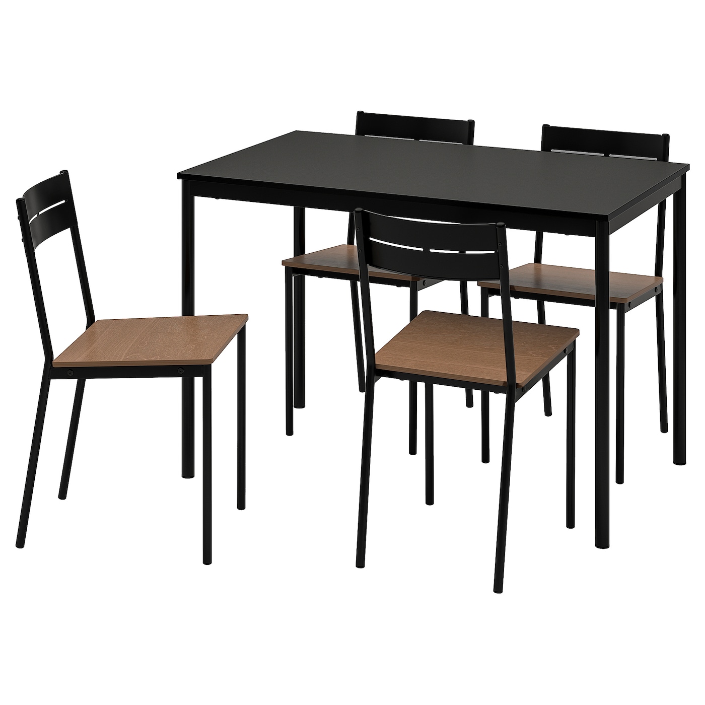 IKEA SANDSBERG / SANDSBERG stół i 4 krzesła, czarny/czarny, 110x67 cm