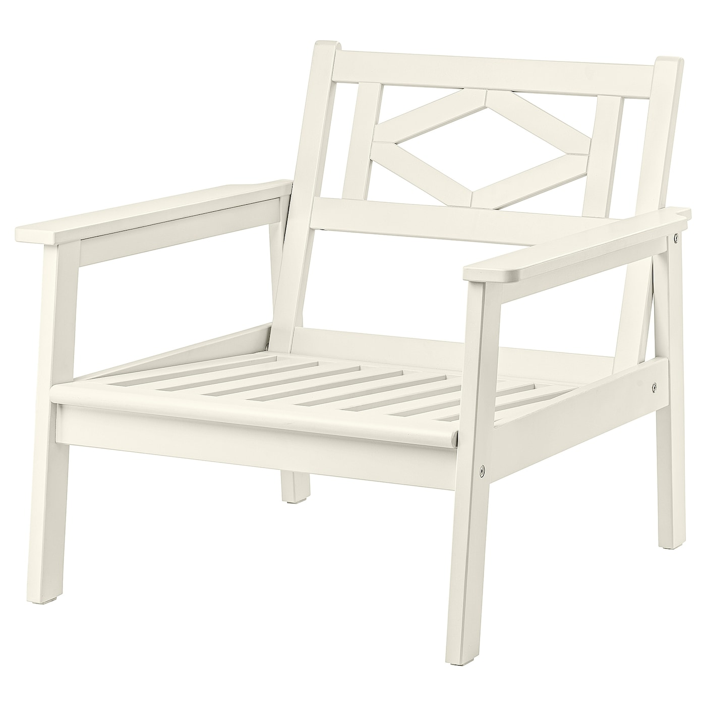 IKEA BONDHOLMEN fotel ogrodowy, biały/beżowy, Szerokość: 77 cm