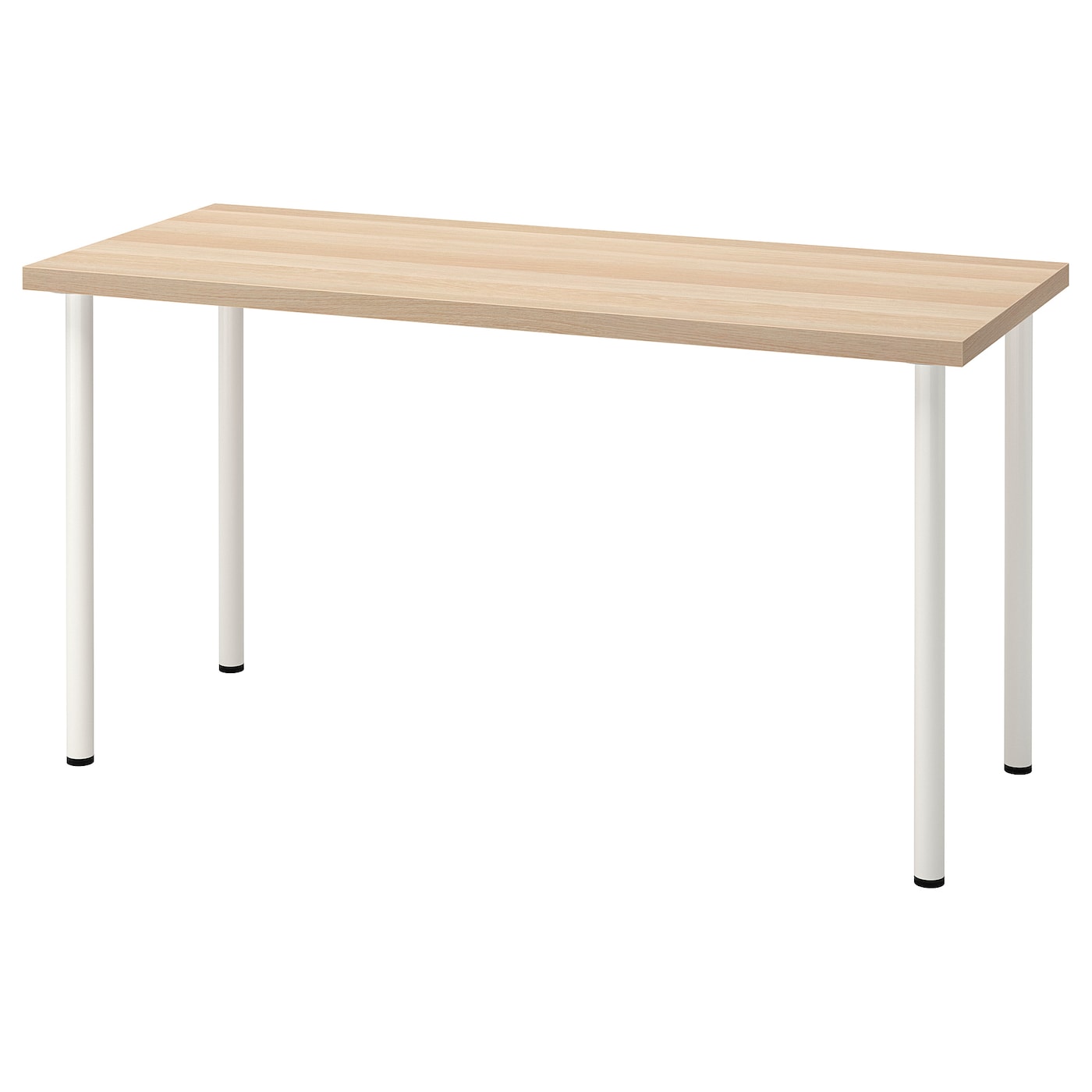 IKEA LAGKAPTEN / ADILS biurko, imitacja dębu bejcowanego na biało/biały, 140x60 cm